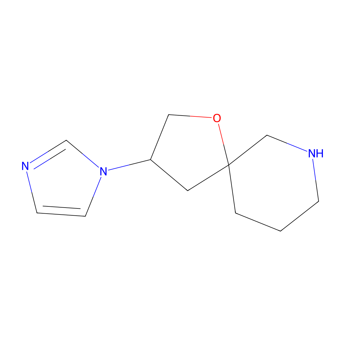 3-(1H-Imidazol-1-yl)-1-oxa-7-azaspiro[4.5]decane molecular structure, CAS 1422060-18-1
