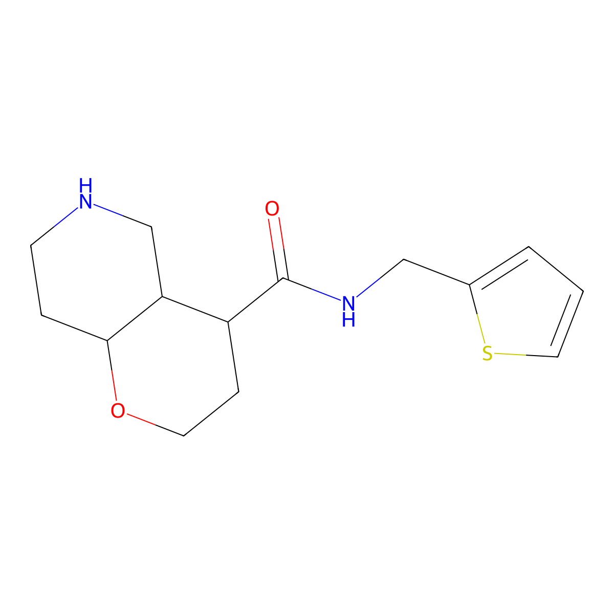 (4R,4aS,8aR)-N-(thiophen-2-ylmethyl)octahydro-2H-pyrano[3,2-c]pyridine-4-carboxamide molecular structure, CAS 1422060-23-8