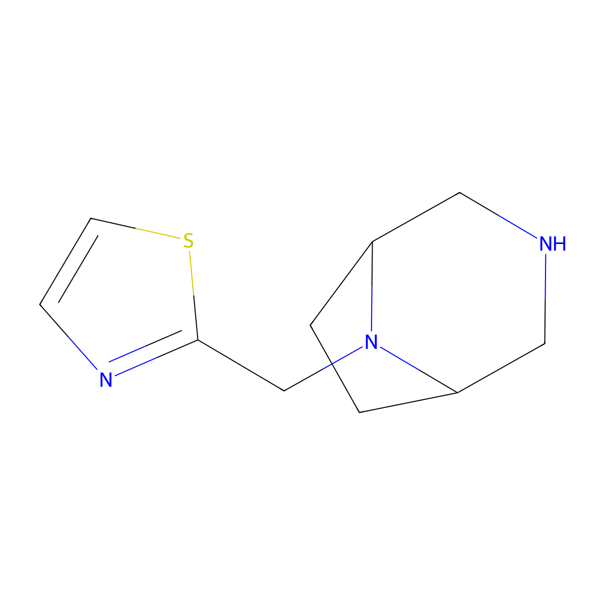 2-(3,8-Diazabicyclo[3.2.1]octan-8-ylmethyl)thiazole molecular structure, CAS 1422060-43-2