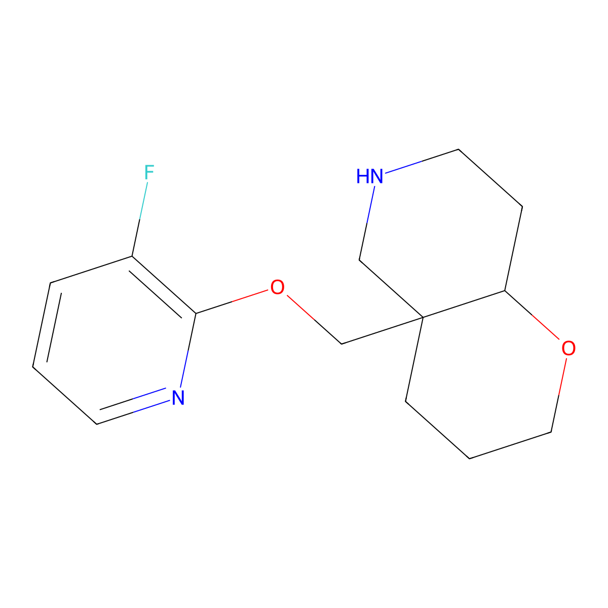 4A-(((3-fluoropyridin-2-yl)oxy)methyl)octahydro-2H-pyrano[3,2-c]pyridine molecular structure, CAS 1422060-75-0