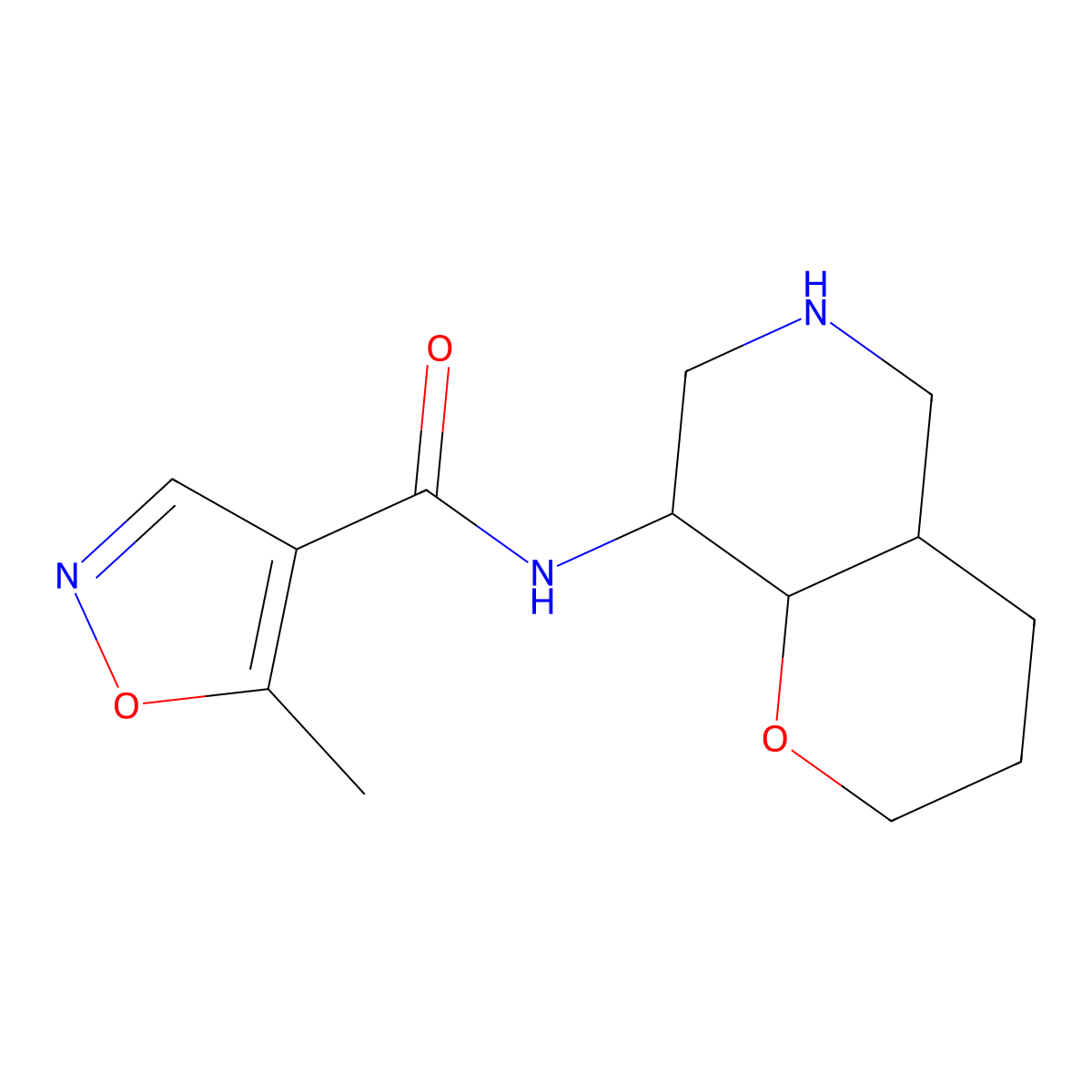 5-methyl-N-((4aS,8R,8aS)-octahydro-2H-pyrano[3,2-c]pyridin-8-yl)isoxazole-4-carboxamide molecular structure, CAS 1422060-82-9
