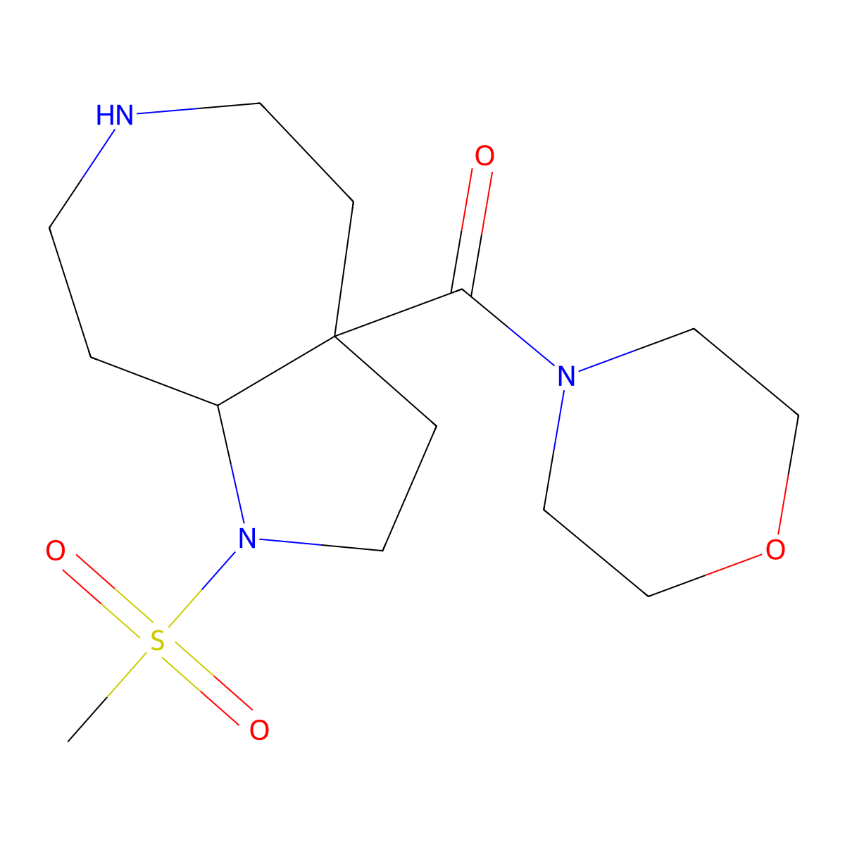 ((3aS,8aR)-1-(methylsulfonyl)decahydropyrrolo[2,3-d]azepin-3a-yl)(morpholino)methanone molecular structure, CAS 1422060-91-0