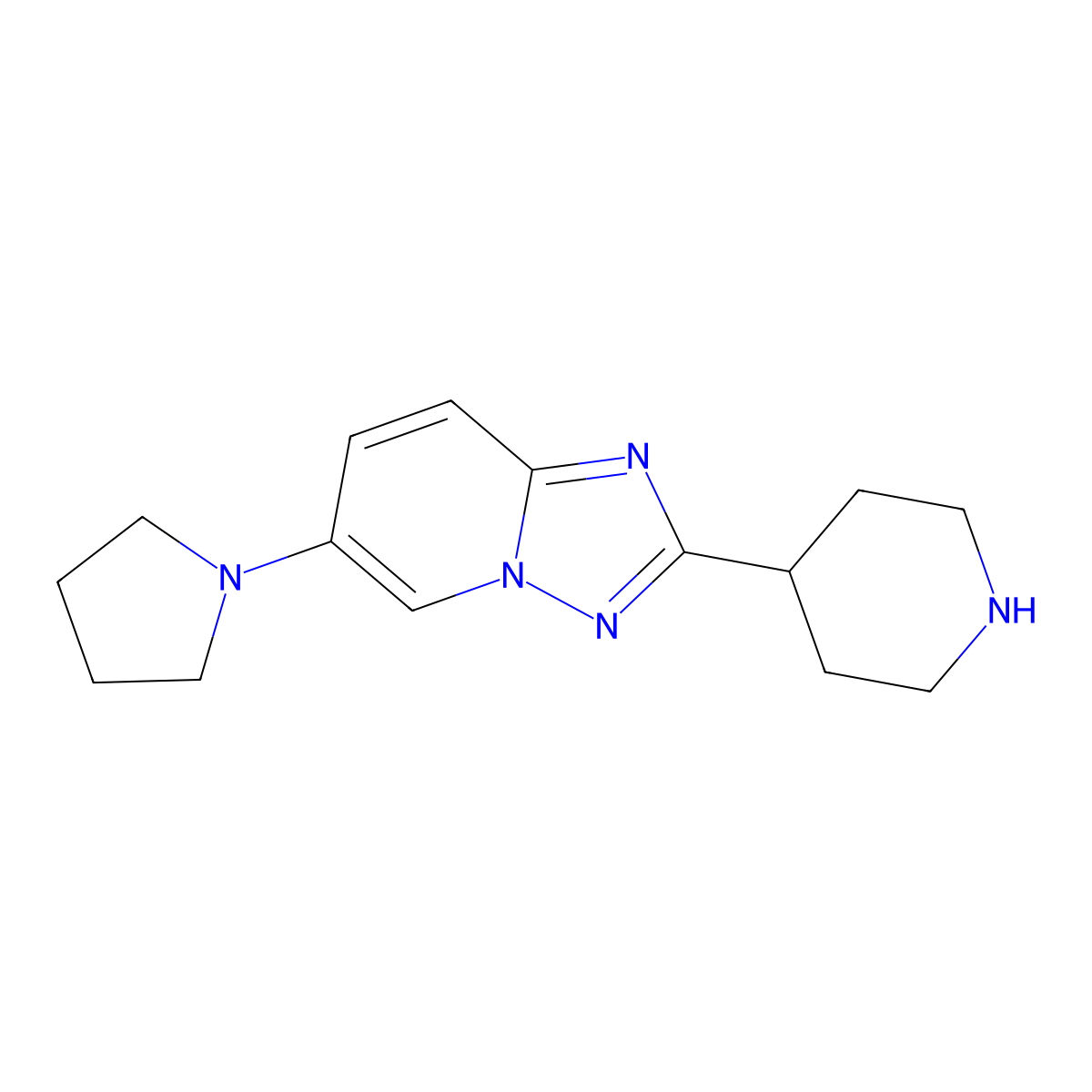 2-(Piperidin-4-yl)-6-(pyrrolidin-1-yl)-[1,2,4]triazolo[1,5-a]pyridine molecular structure, CAS 1422060-93-2
