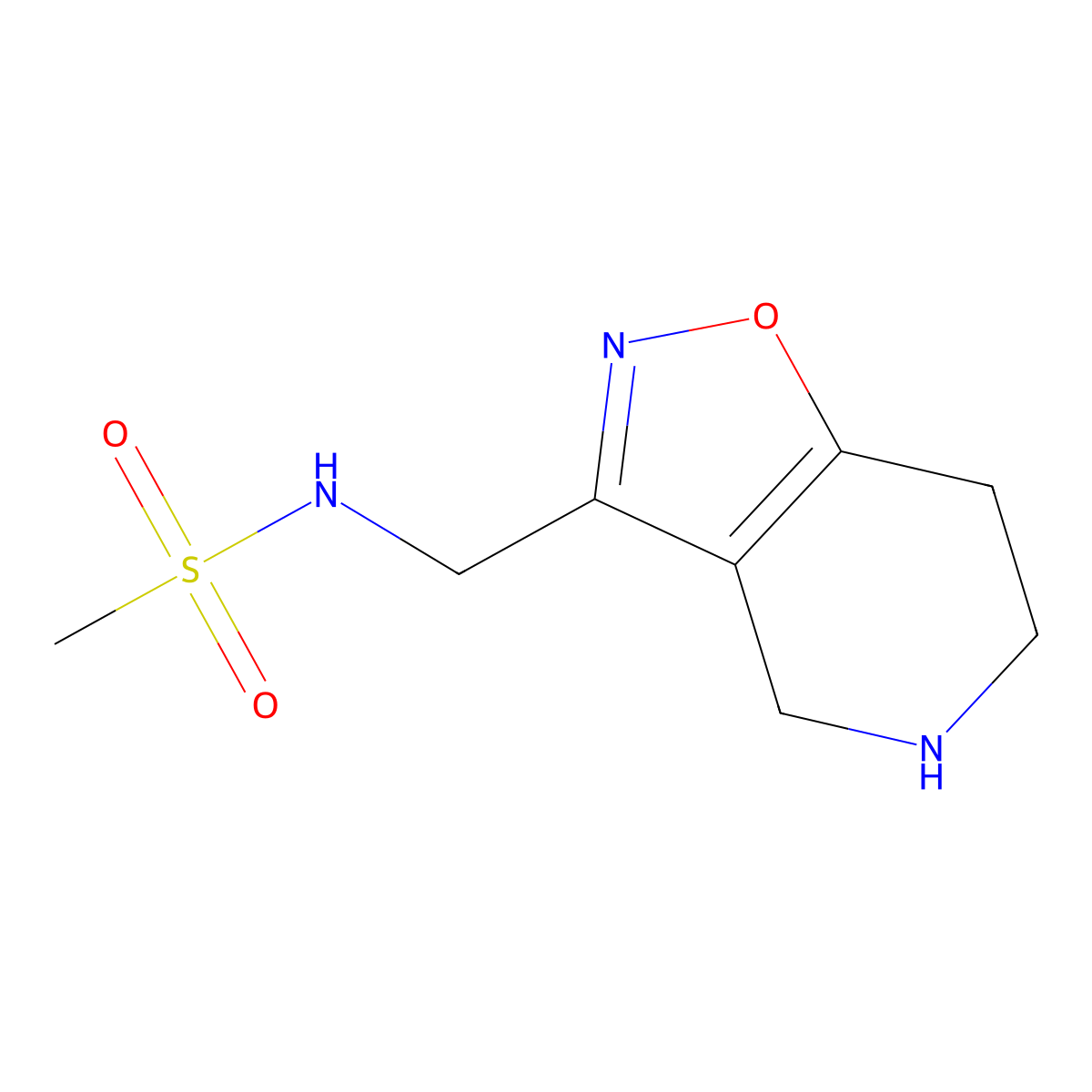 N-((4,5,6,7-Tetrahydroisoxazolo[4,5-c]pyridin-3-yl)methyl)methanesulfonamide molecular structure, CAS 1422060-94-3