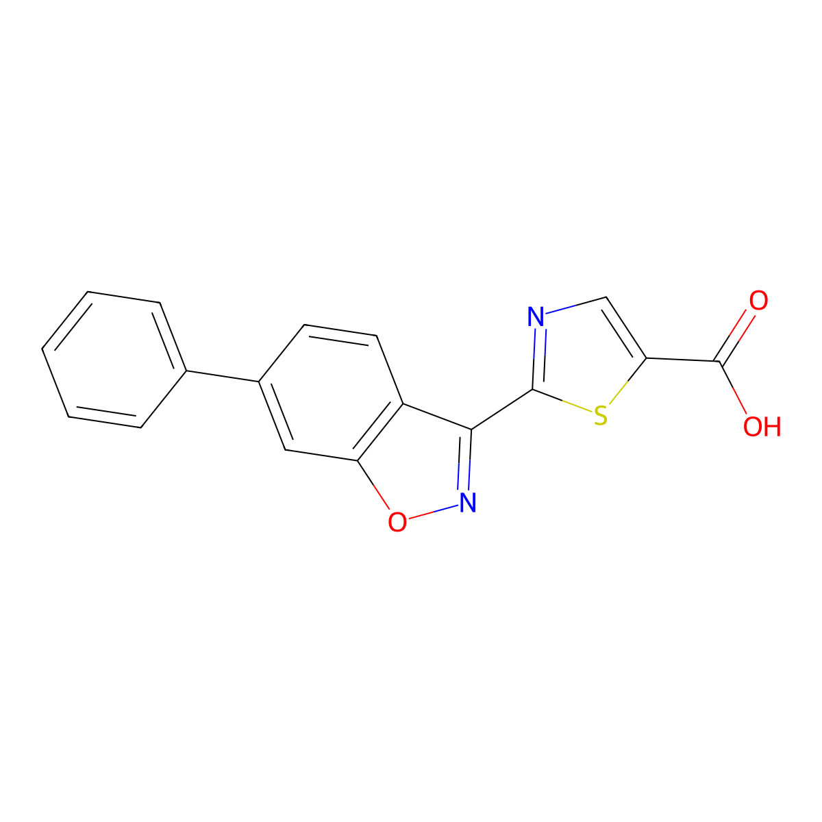 2-(6-Phenylbenzo[d]isoxazol-3-yl)thiazole-5-carboxylic acid molecular structure, CAS 1422061-06-0