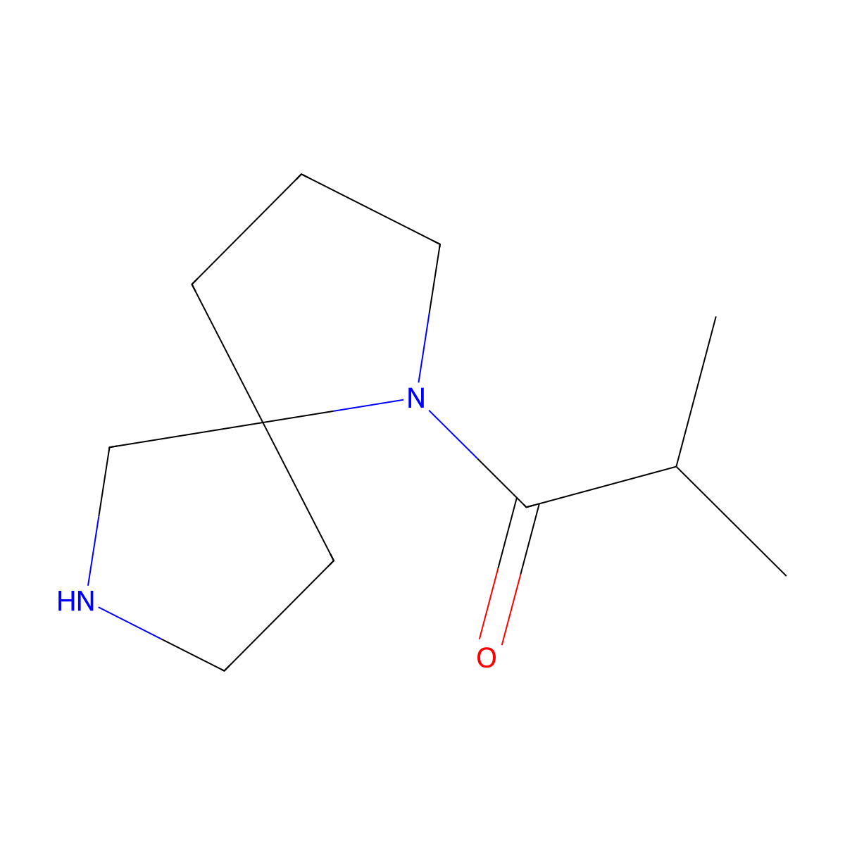 2-Methyl-1-(1,7-diazaspiro[4.4]nonan-1-yl)propan-1-one molecular structure, CAS 1422061-13-9