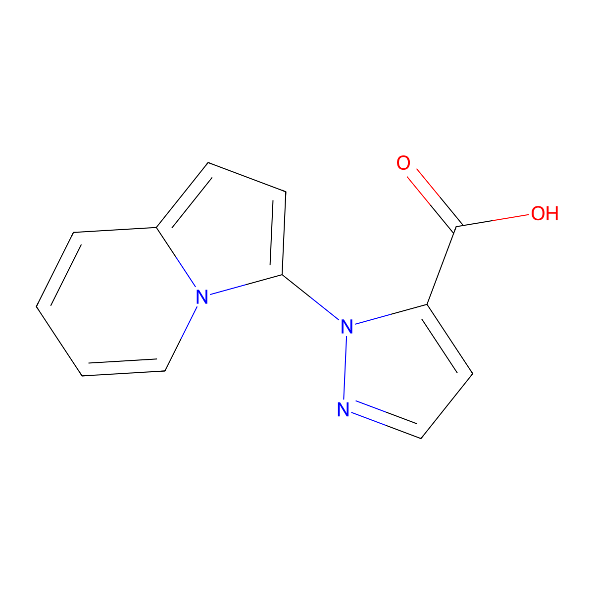 1-(Indolizin-3-yl)-1H-pyrazole-5-carboxylic acid molecular structure, CAS 1422061-22-0