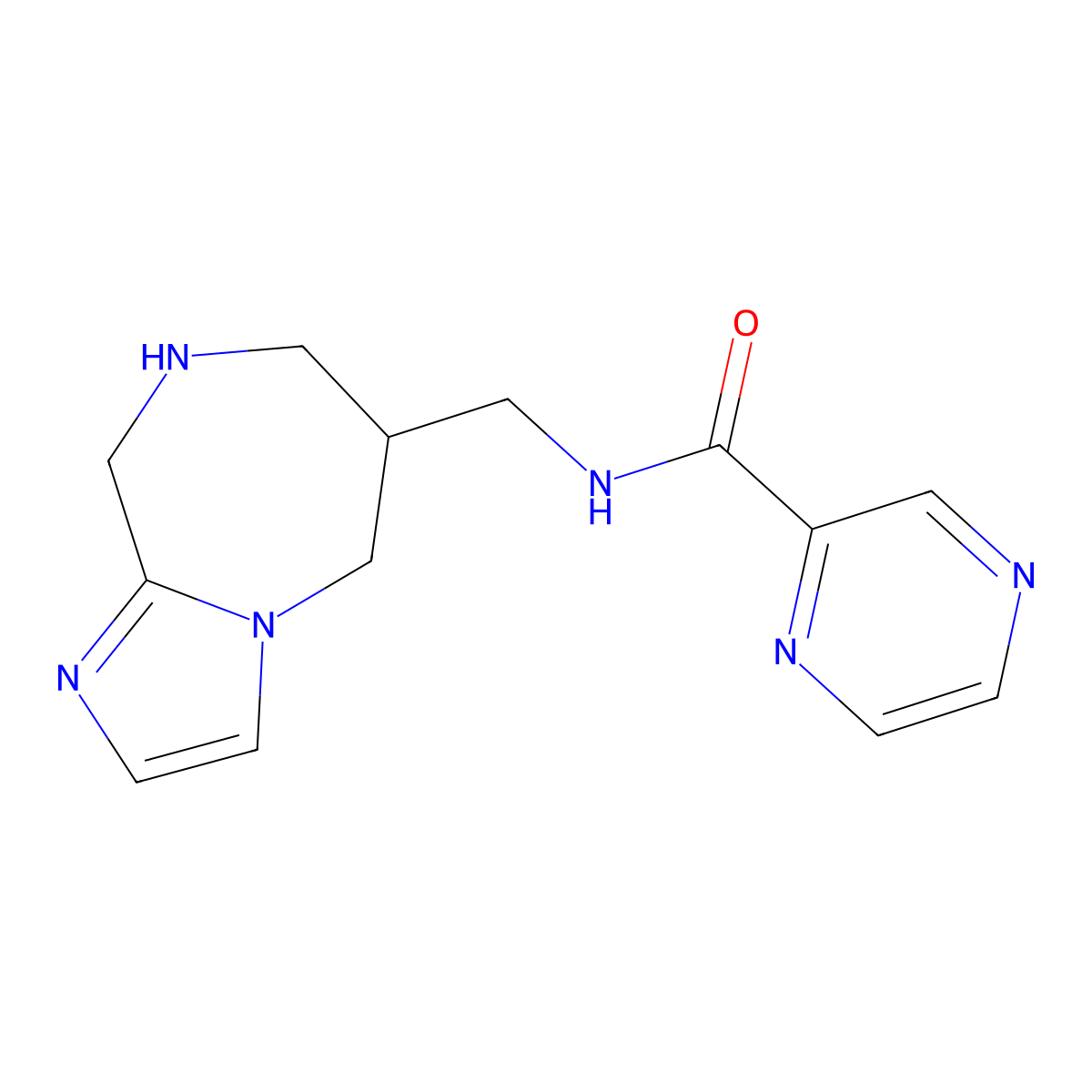 N-((6,7,8,9-Tetrahydro-5H-imidazo[1,2-a][1,4]diazepin-6-yl)methyl)pyrazine-2-carboxamide molecular structure, CAS 1422061-23-1