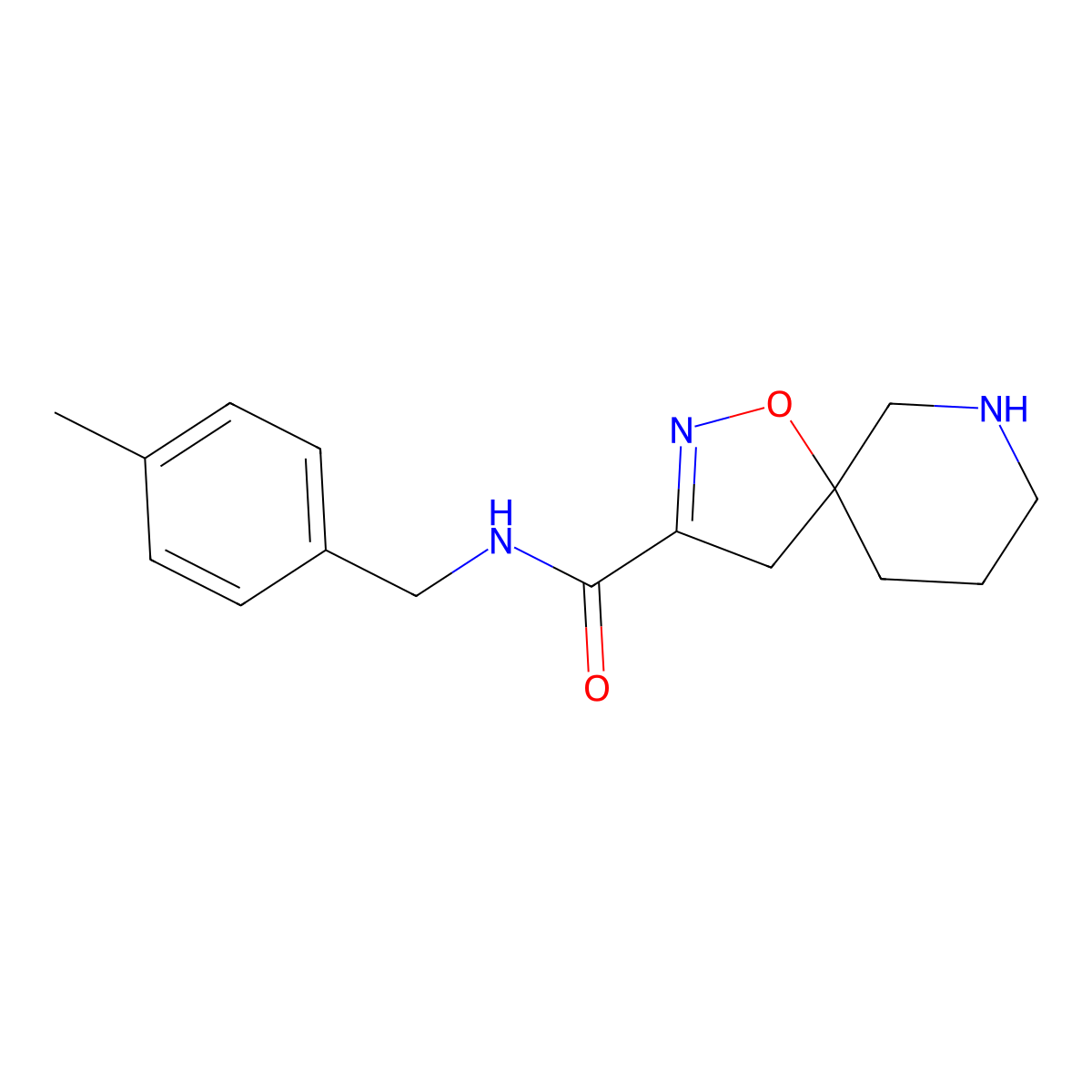 N-(4-Methylbenzyl)-1-oxa-2,7-diazaspiro[4.5]dec-2-ene-3-carboxamide molecular structure, CAS 1422061-34-4