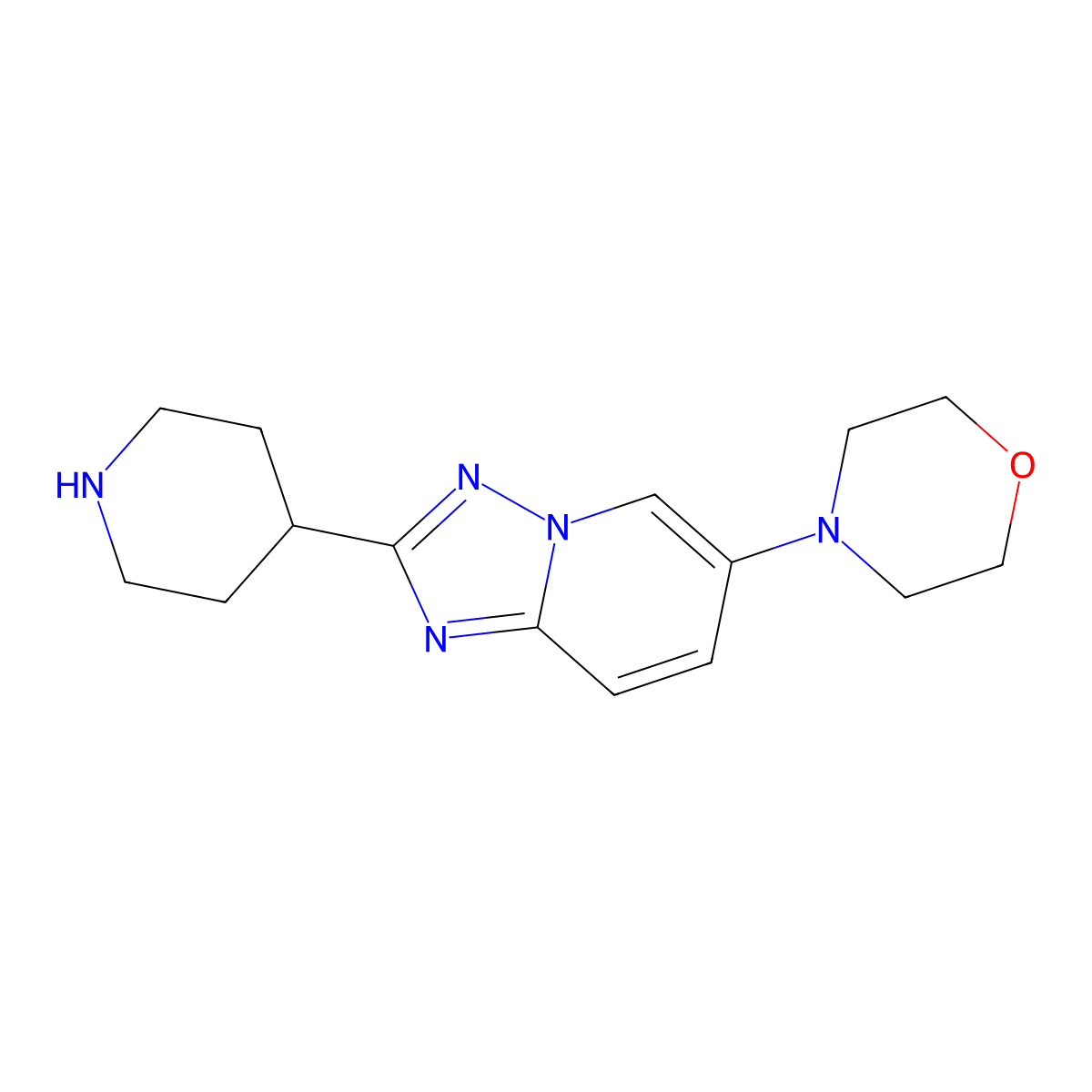 4-(2-(Piperidin-4-yl)-[1,2,4]triazolo[1,5-a]pyridin-6-yl)morpholine molecular structure, CAS 1422061-39-9