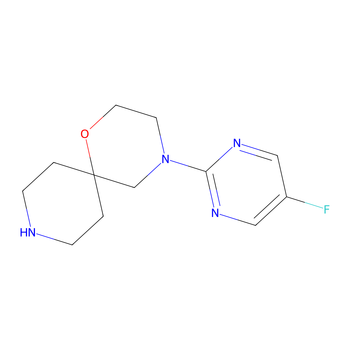 4-(5-Fluoropyrimidin-2-yl)-1-oxa-4,9-diazaspiro[5.5]undecane molecular structure, CAS 1422061-43-5