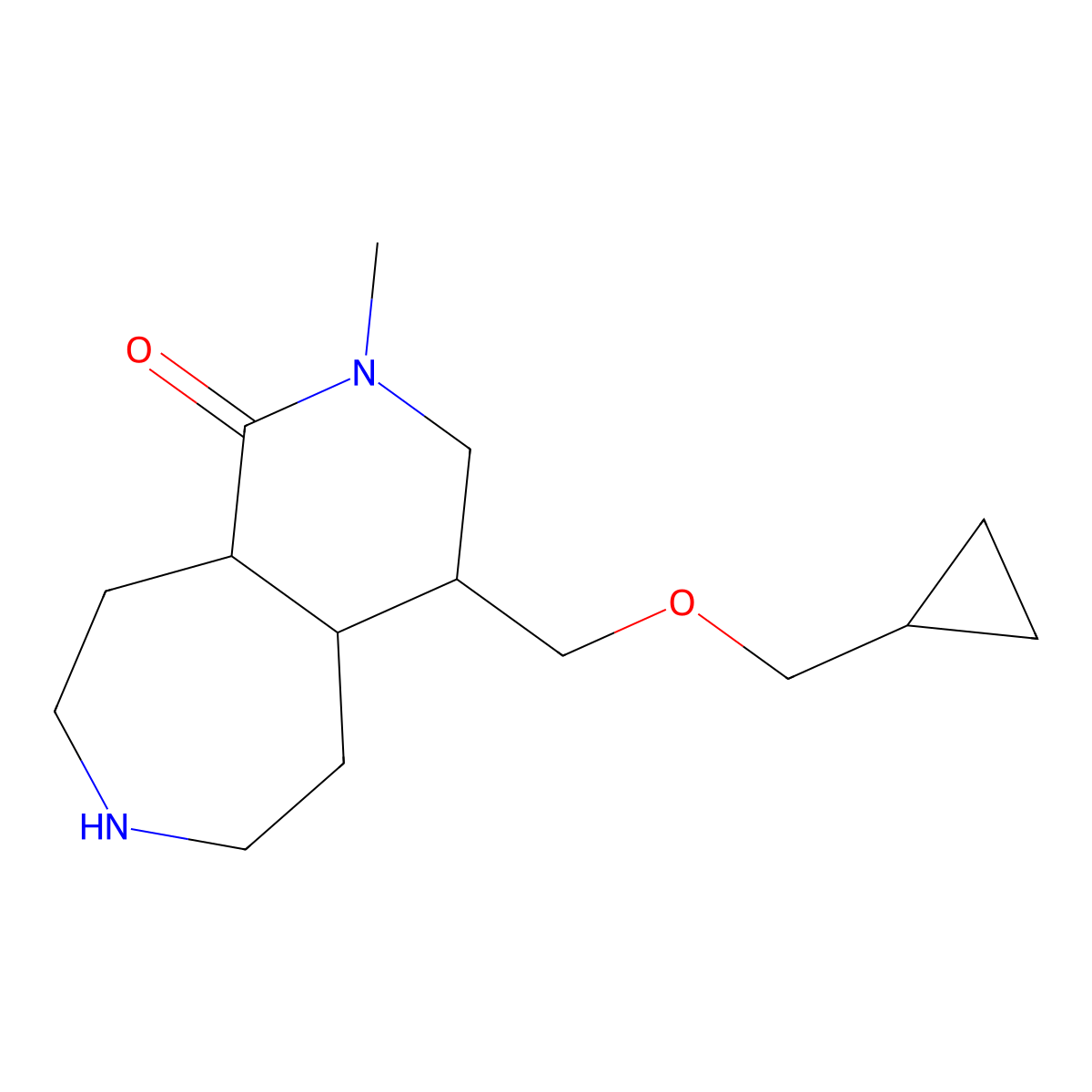 (4R,4aR,9aR)-4-((cyclopropylmethoxy)methyl)-2-methyldecahydro-1H-pyrido[3,4-d]azepin-1-one molecular structure, CAS 1422061-46-8