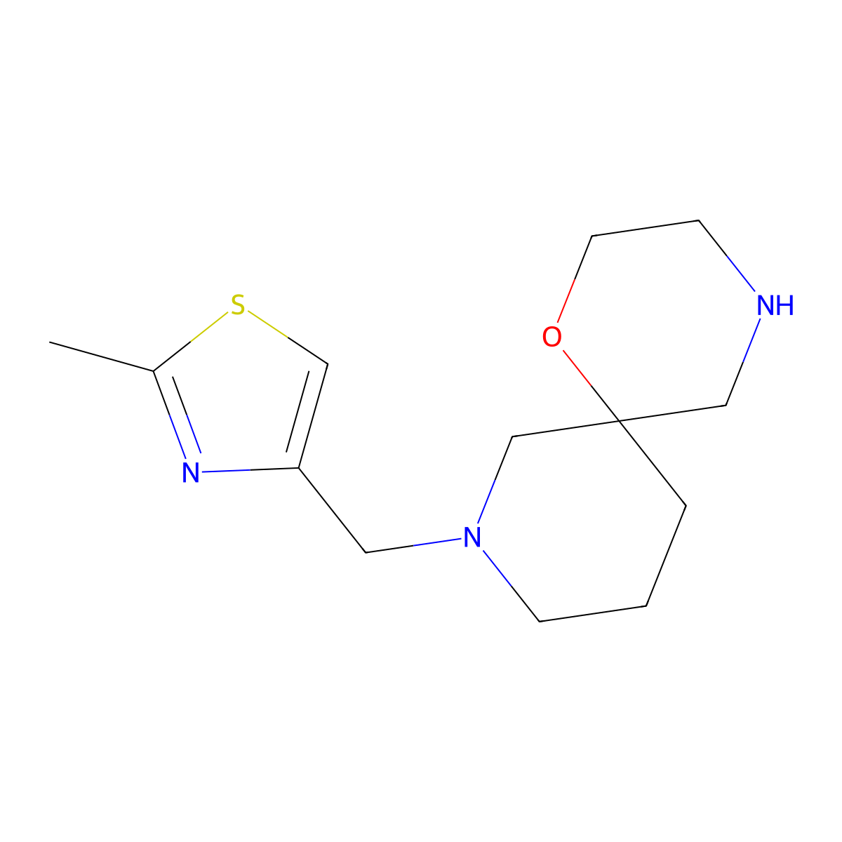 8-((2-Methylthiazol-4-yl)methyl)-1-oxa-4,8-diazaspiro[5.5]undecane molecular structure, CAS 1422061-53-7