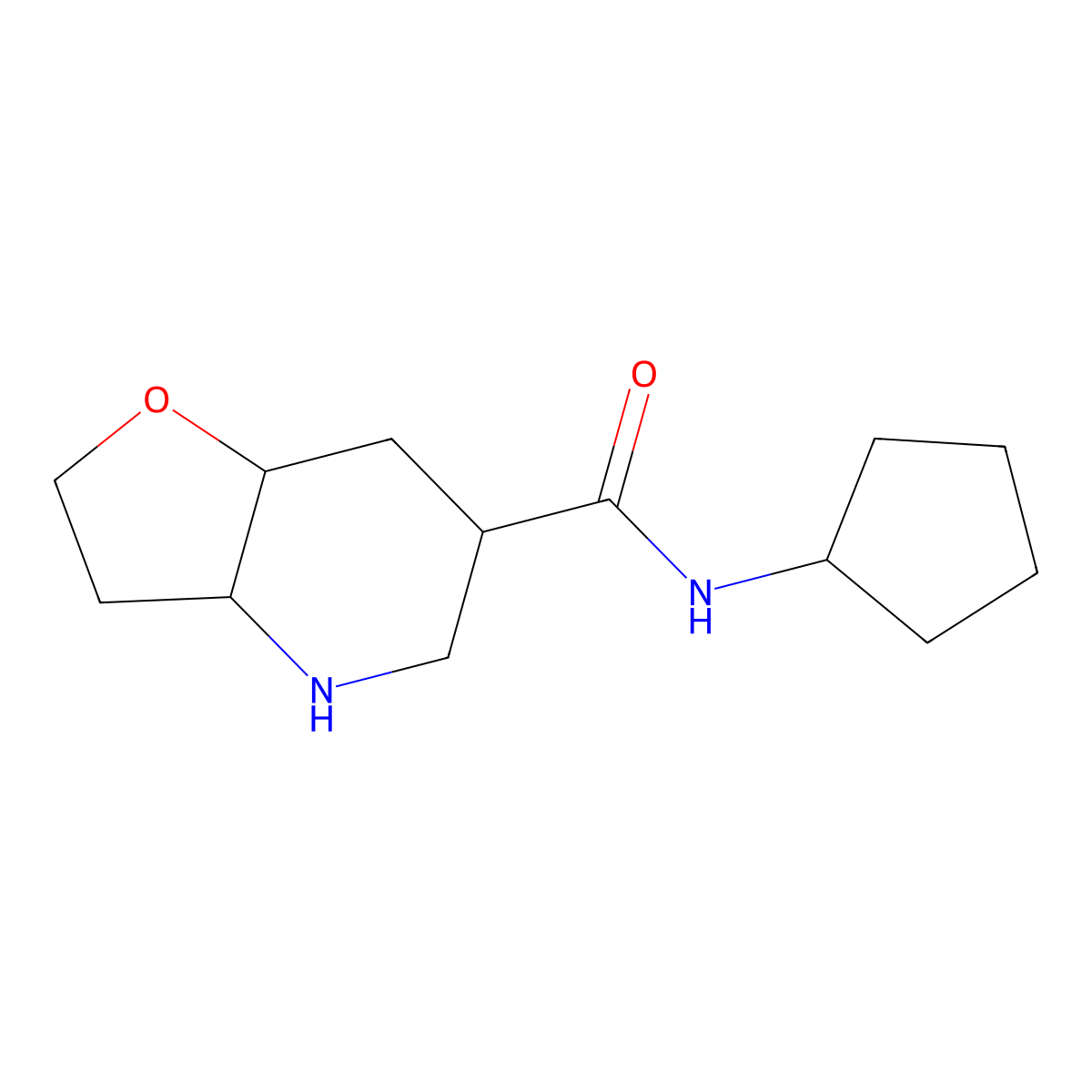 (3aR,6S,7aR)-N-cyclopentyloctahydrofuro[3,2-b]pyridine-6-carboxamide molecular structure, CAS 1422061-64-0