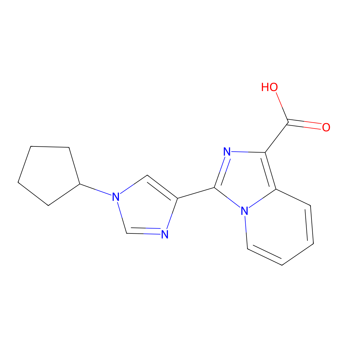 3-(1-Cyclopentyl-1H-imidazol-4-yl)imidazo[1,5-a]pyridine-1-carboxylic acid molecular structure, CAS 1422061-68-4