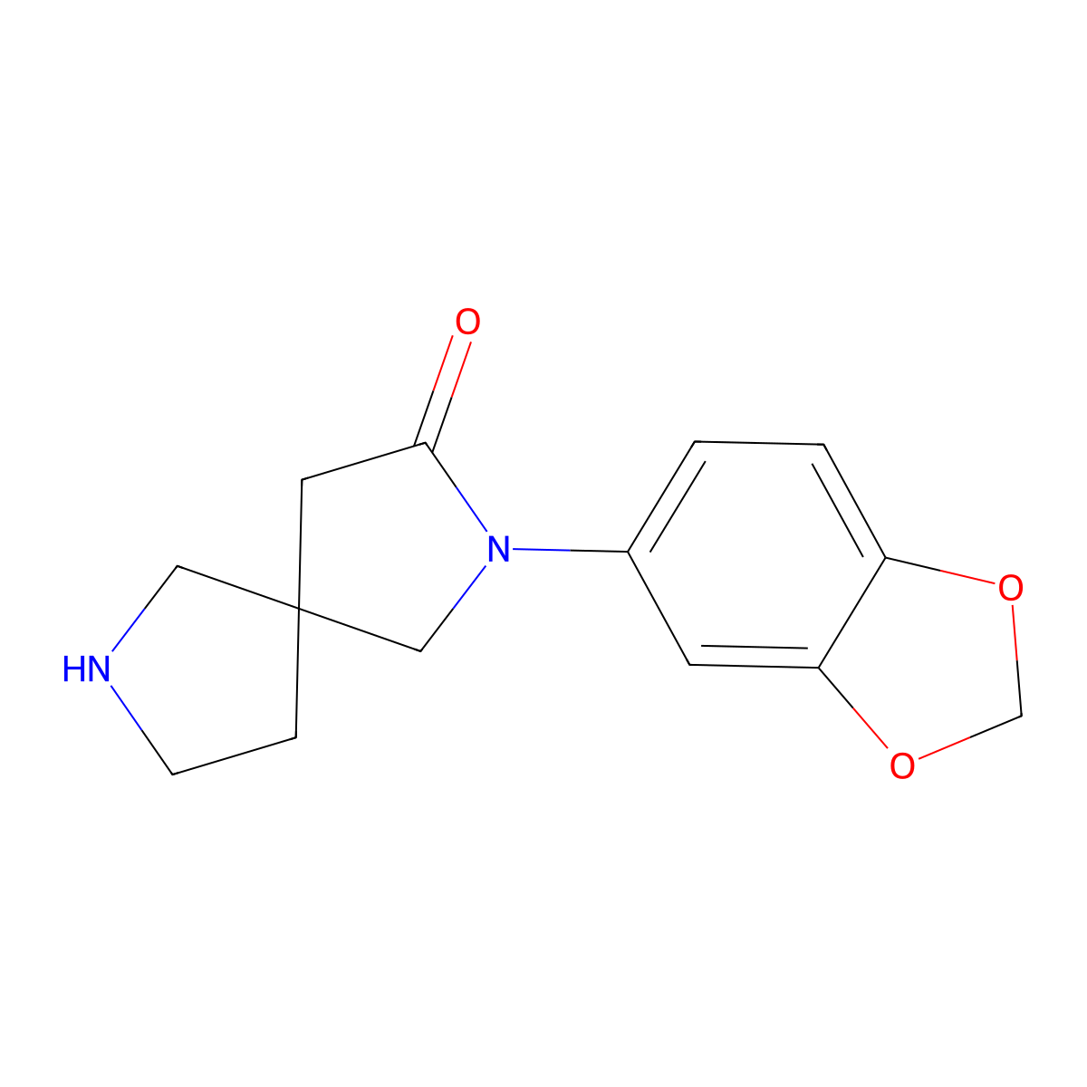 2-(Benzo[d][1,3]dioxol-5-yl)-2,7-diazaspiro[4.4]nonan-3-one molecular structure, CAS 1422061-69-5