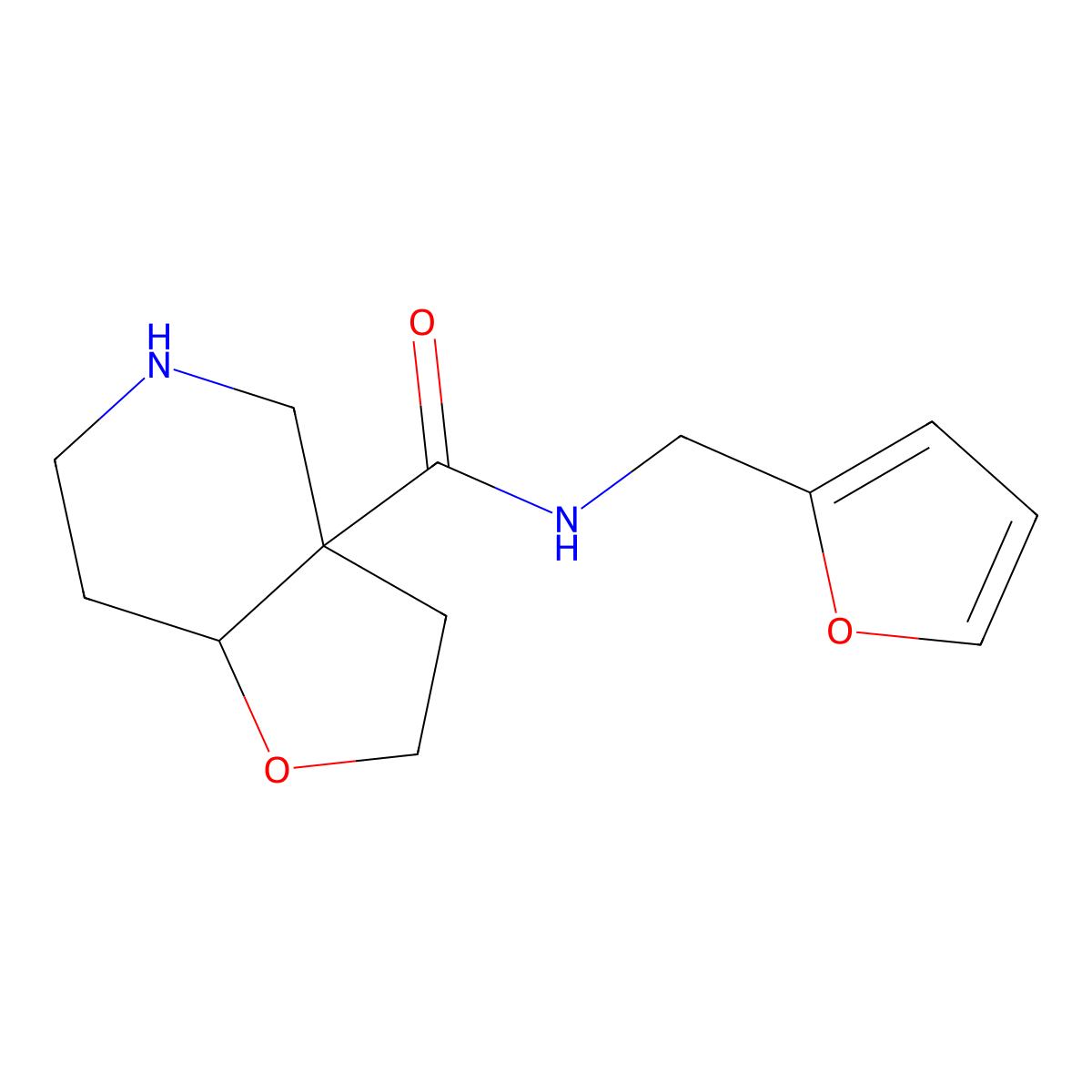 (3aR,7aR)-N-(furan-2-ylmethyl)octahydrofuro[3,2-c]pyridine-3a-carboxamide molecular structure, CAS 1422061-71-9