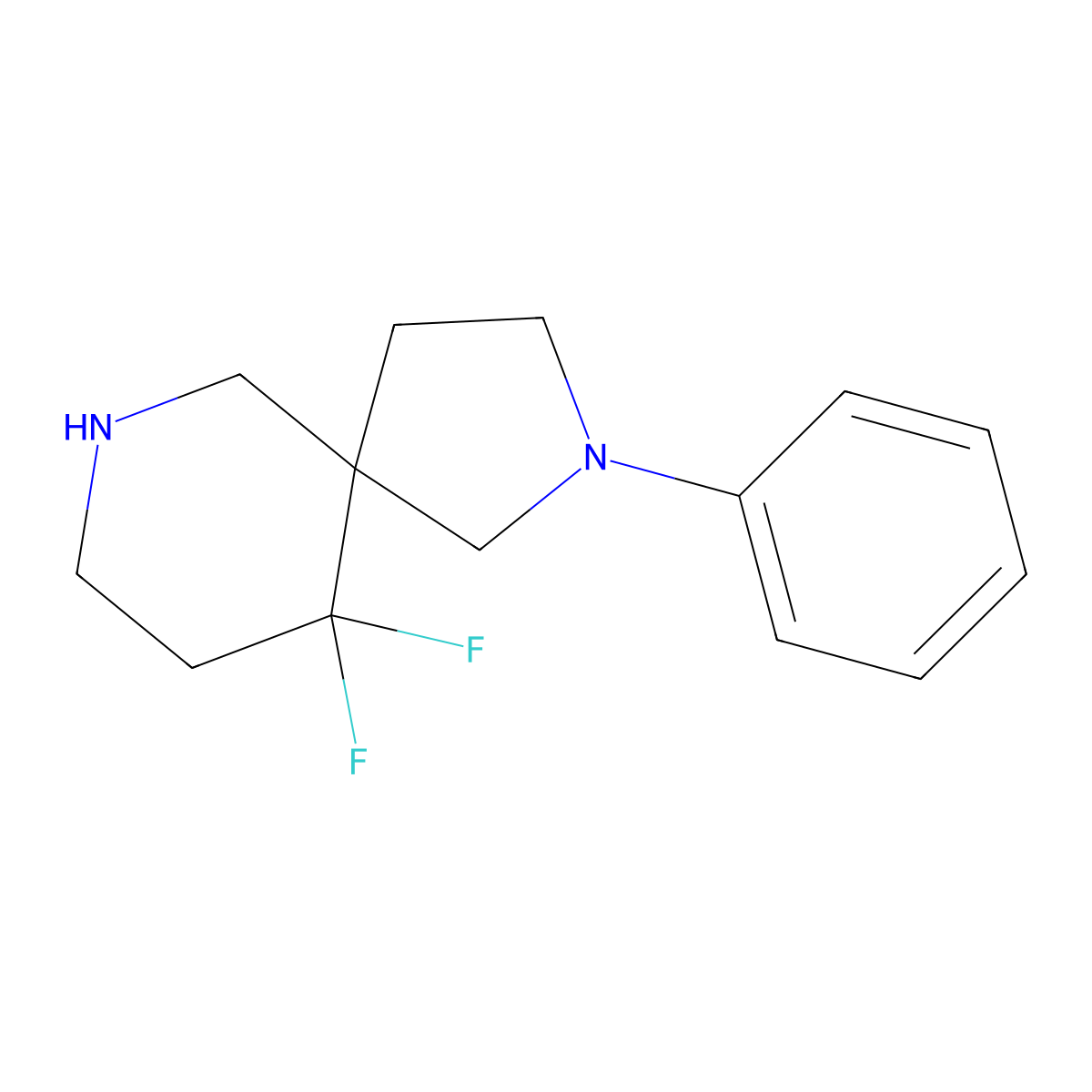 10,10-Difluoro-2-phenyl-2,7-diazaspiro[4.5]decane molecular structure, CAS 1422061-90-2