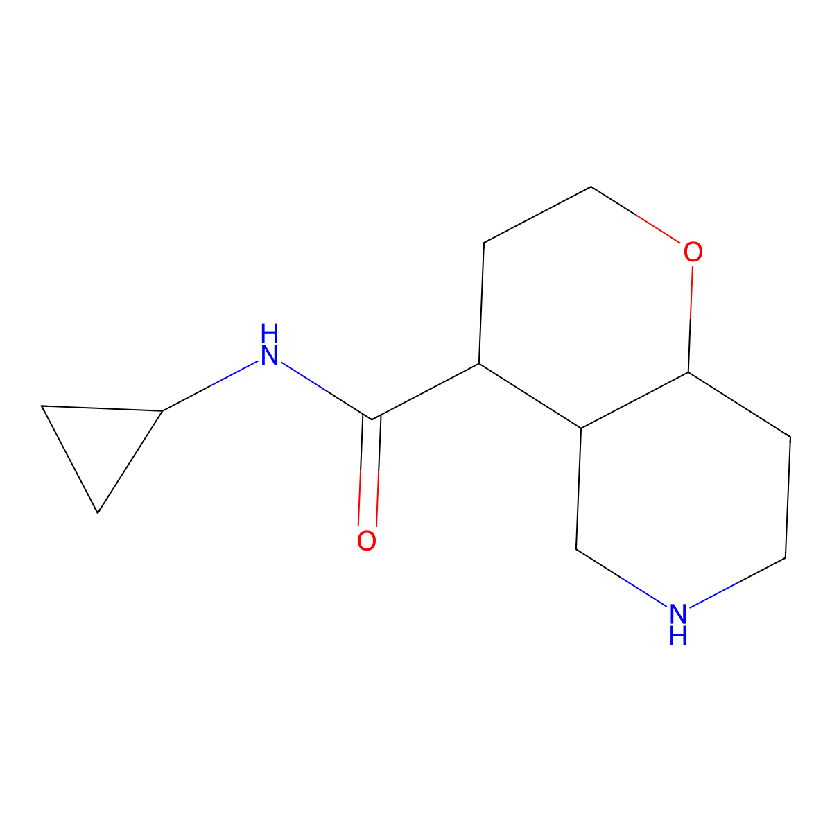 (4R,4aS,8aR)-N-cyclopropyloctahydro-2H-pyrano[3,2-c]pyridine-4-carboxamide molecular structure, CAS 1422061-94-6