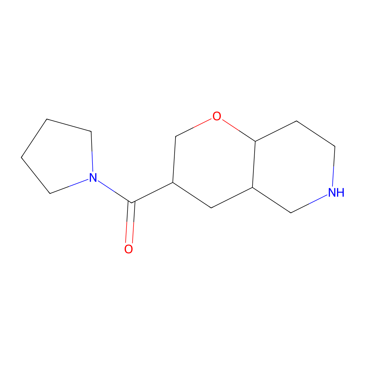 Rel-((3S,4As,8Ar)-Octahydro-2H-Pyrano[3,2-C]Pyridin-3-Yl)(Pyrrolidin-1-Yl)Methanone molecular structure, CAS 1422061-95-7