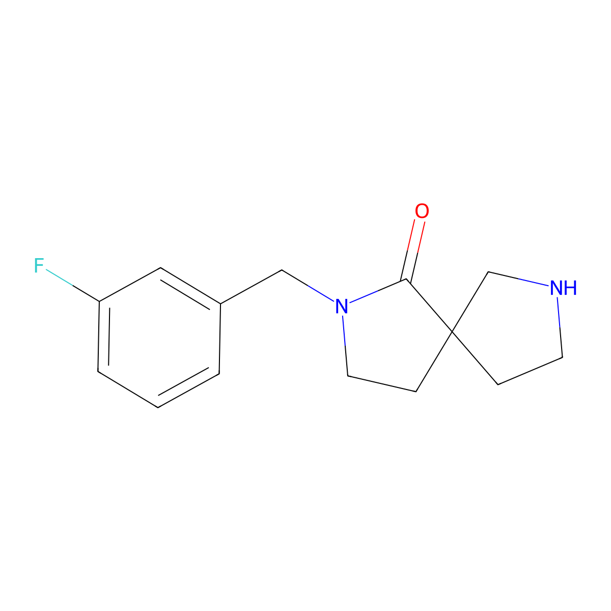 2-(3-Fluorobenzyl)-2,7-diazaspiro[4.4]nonan-1-one molecular structure, CAS 1422062-06-3