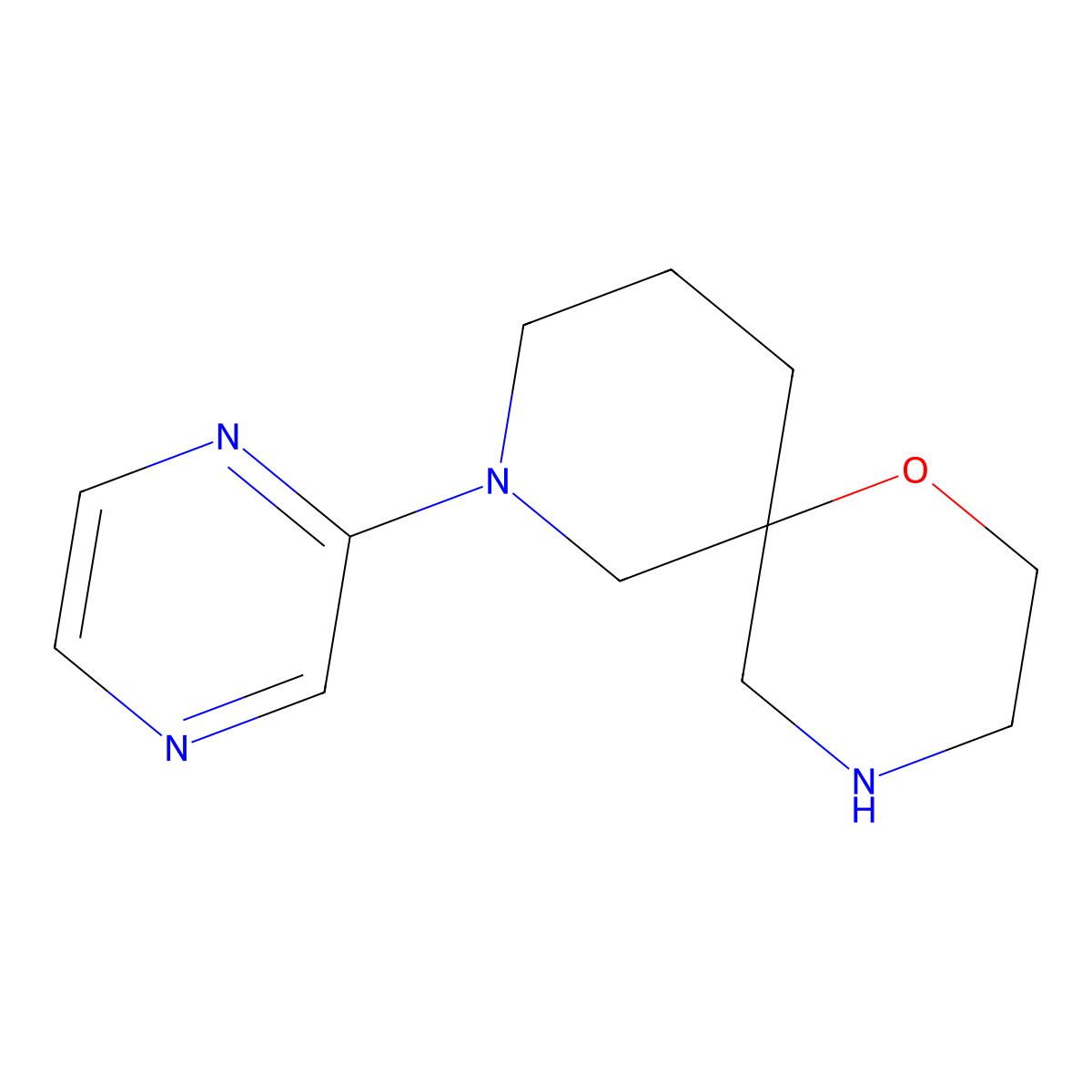 8-(Pyrazin-2-yl)-1-oxa-4,8-diazaspiro[5.5]undecane molecular structure, CAS 1422062-24-5