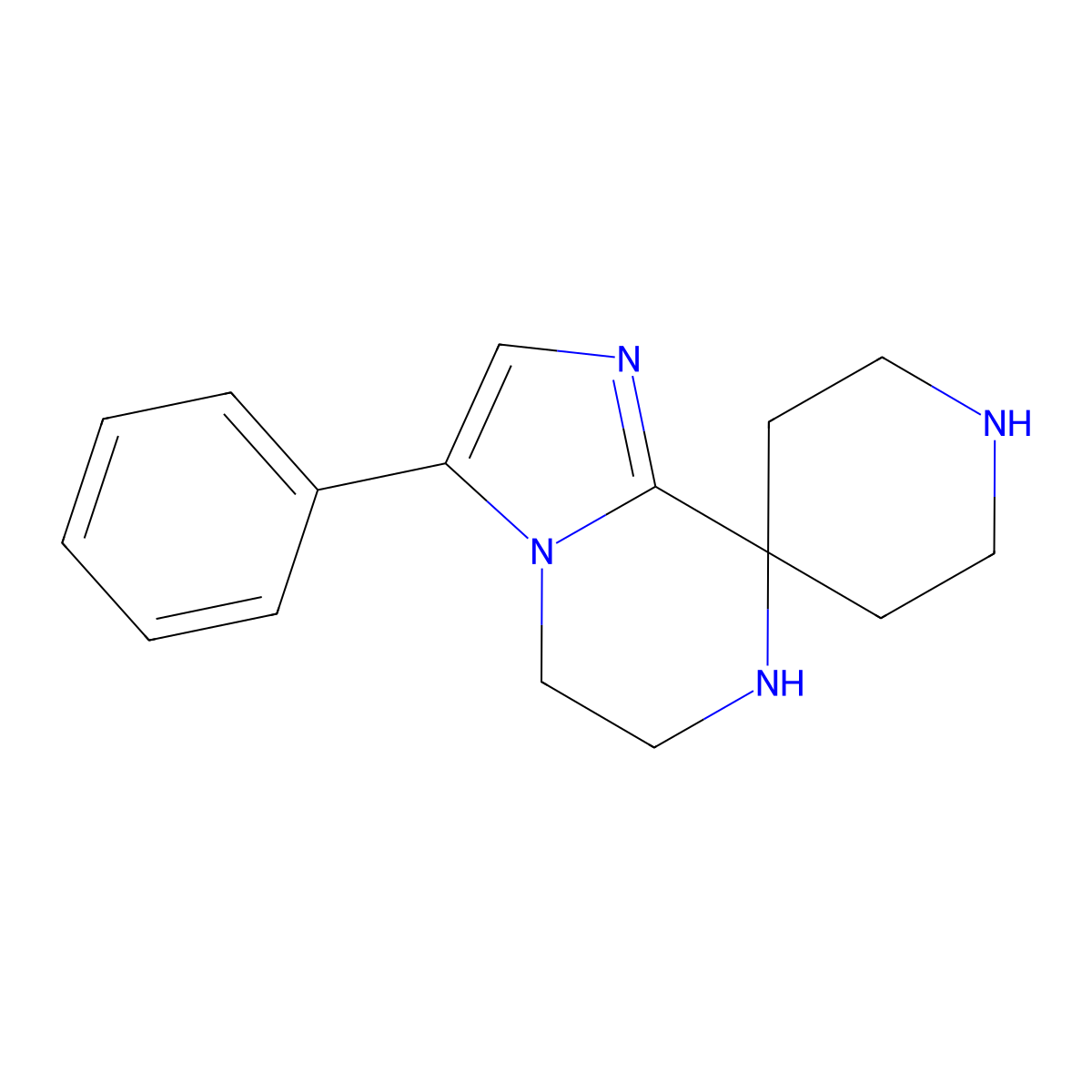 3-phenylspiro[6,7-dihydro-5H-imidazo[1,2-a]pyrazine-8,4'-piperidine] molecular structure, CAS 1422062-40-5