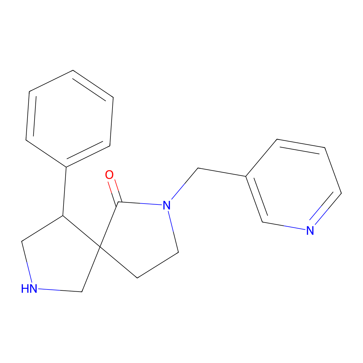 (5S,9S)-9-Phenyl-2-(Pyridin-3-Ylmethyl)-2,7-Diazaspiro[4.4]Nonan-1-One molecular structure, CAS 1422062-44-9