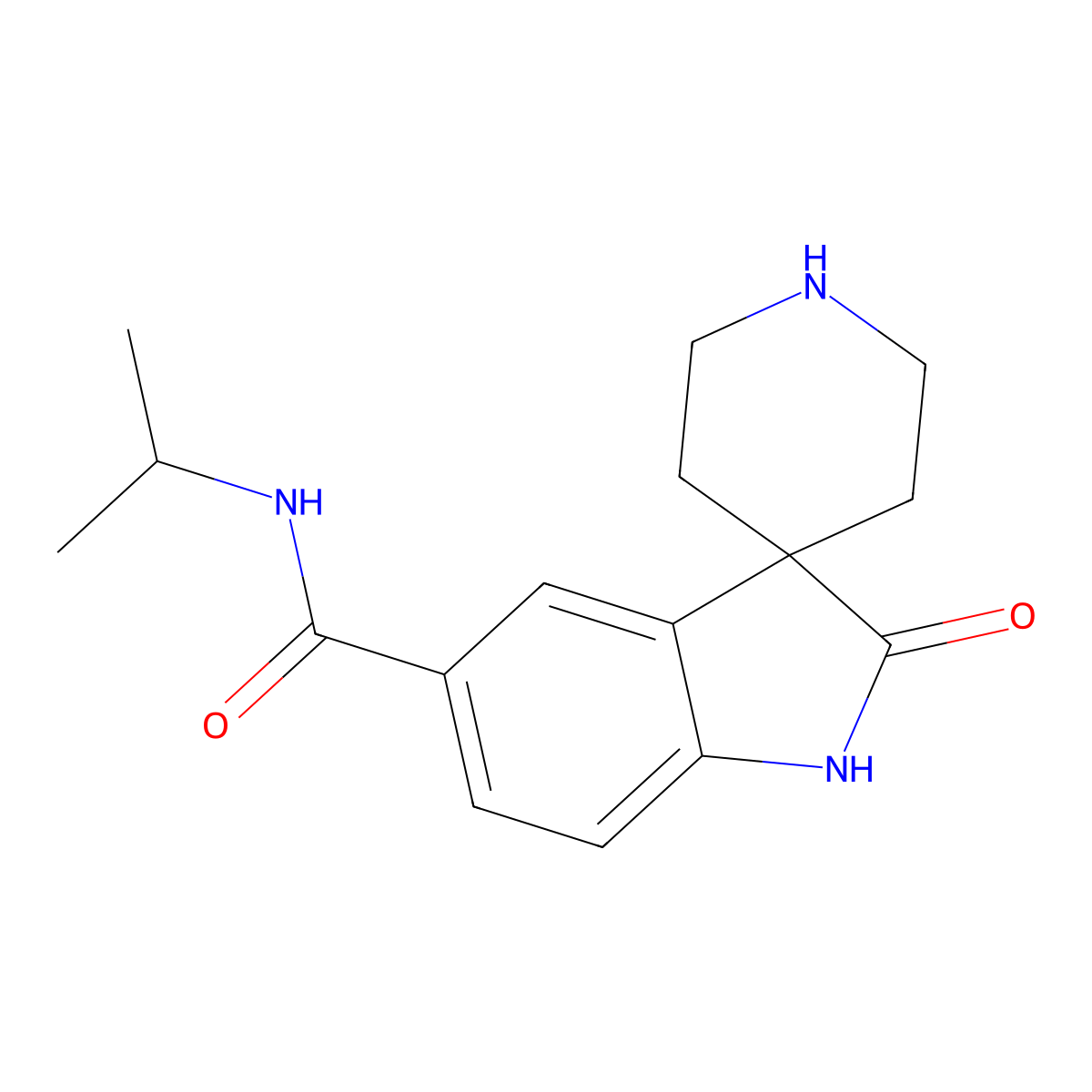 N-Isopropyl-2-oxospiro[indoline-3,4'-piperidine]-5-carboxamide molecular structure, CAS 1422062-55-2