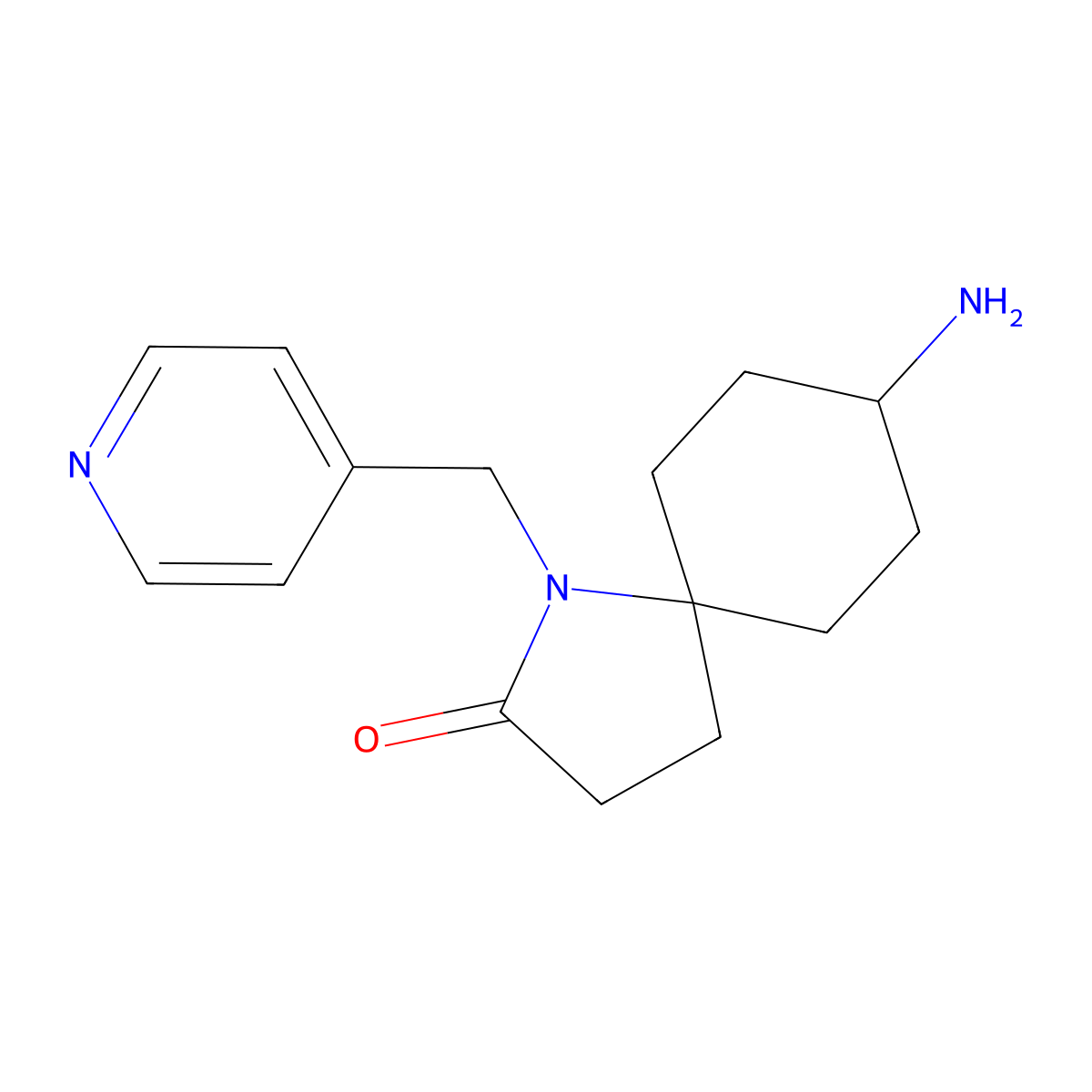 8-Amino-1-(pyridin-4-ylmethyl)-1-azaspiro[4.5]decan-2-one molecular structure, CAS 1422062-58-5