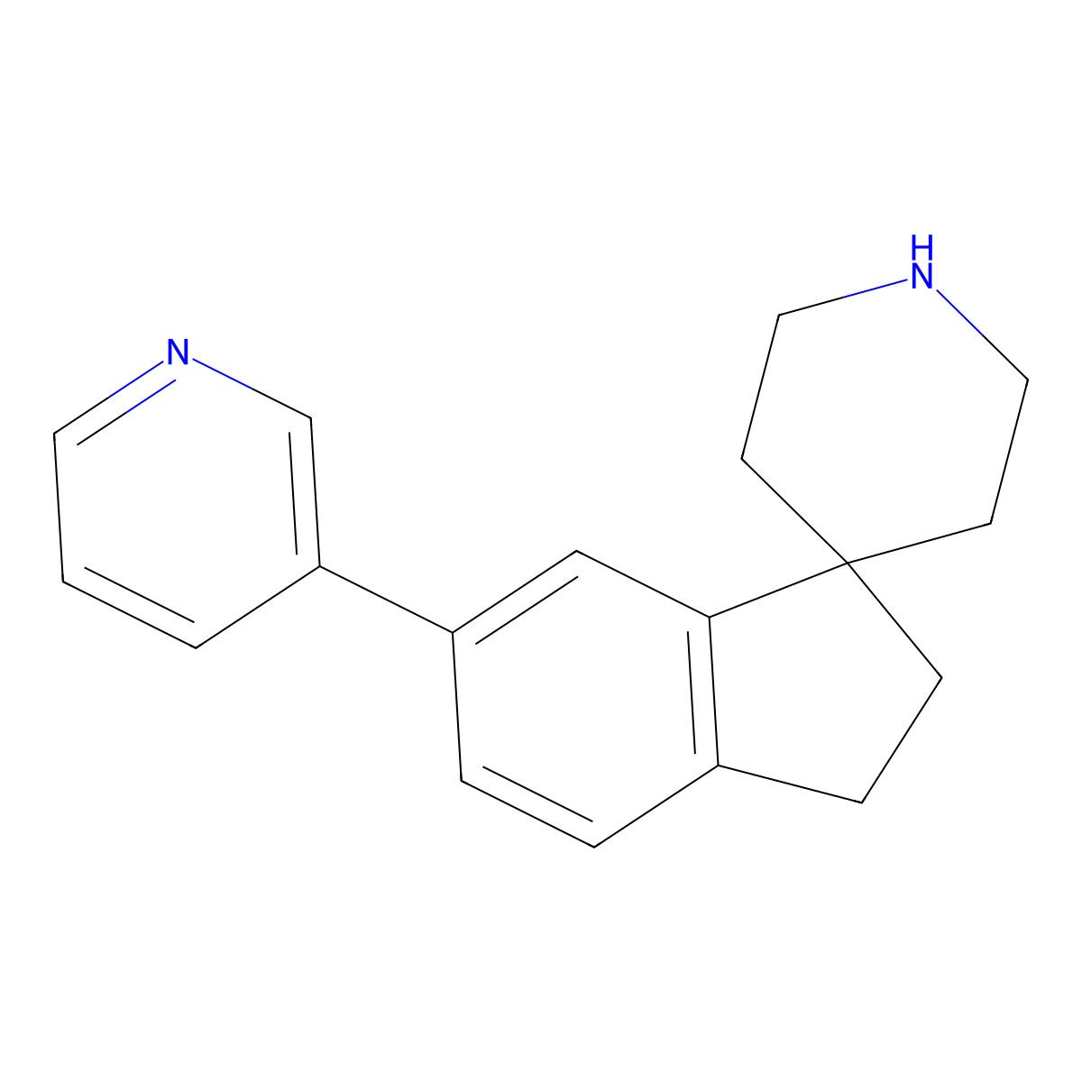 5-Pyridin-3-ylspiro[1,2-dihydroindene-3,4'-piperidine] molecular structure, CAS 1422062-65-4