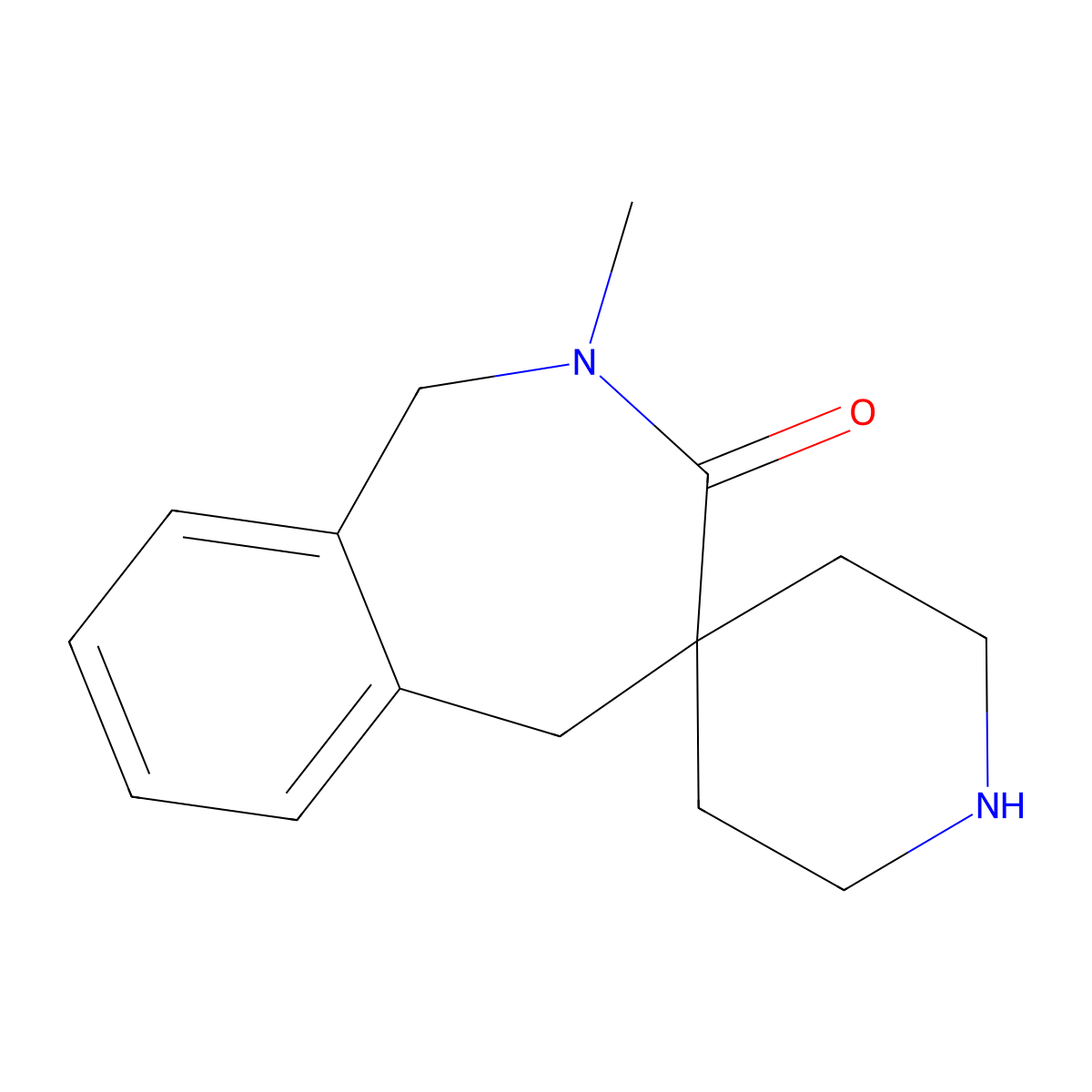 2-Methylspiro[1,5-dihydro-2-benzazepine-4,4'-piperidine]-3-one molecular structure, CAS 1422062-66-5
