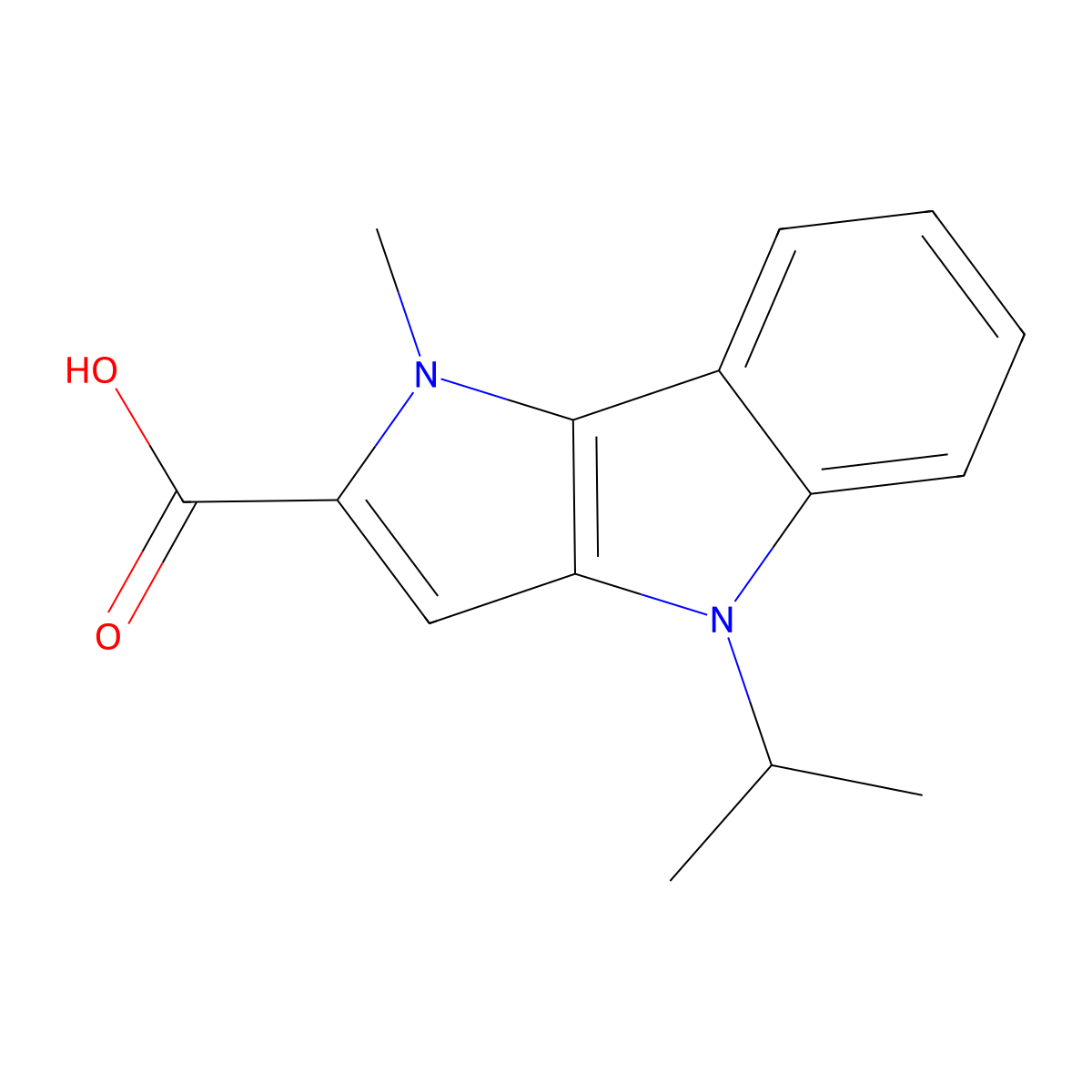 4-Isopropyl-1-Methyl-1,4-Dihydropyrrolo[3,2-B]Indole-2-Carboxylic Acid molecular structure, CAS 1422062-67-6