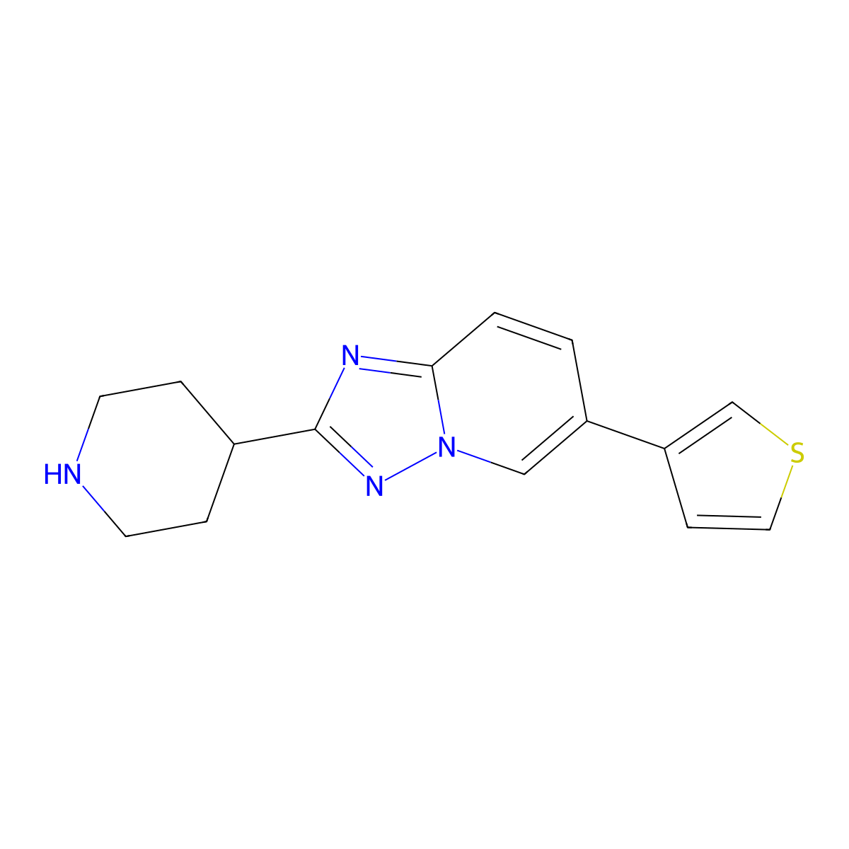 2-(Piperidin-4-yl)-6-(thiophen-3-yl)-[1,2,4]triazolo[1,5-a]pyridine molecular structure, CAS 1422062-70-1
