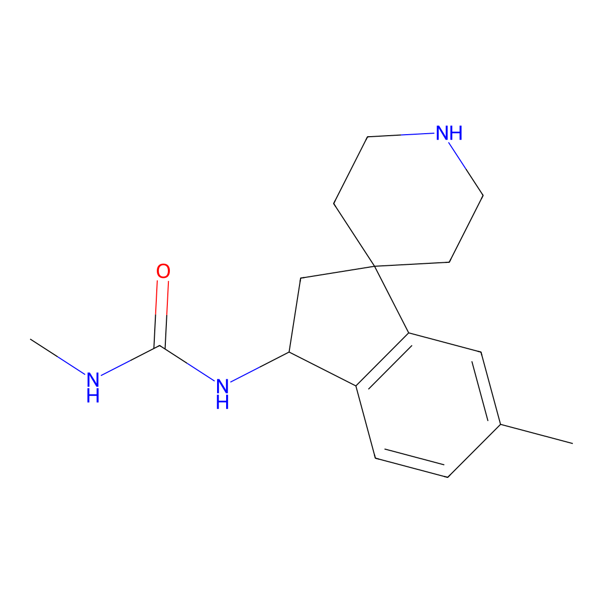 1-Methyl-3-(6-methyl-2,3-dihydrospiro[indene-1,4'-piperidin]-3-yl)urea molecular structure, CAS 1422062-75-6
