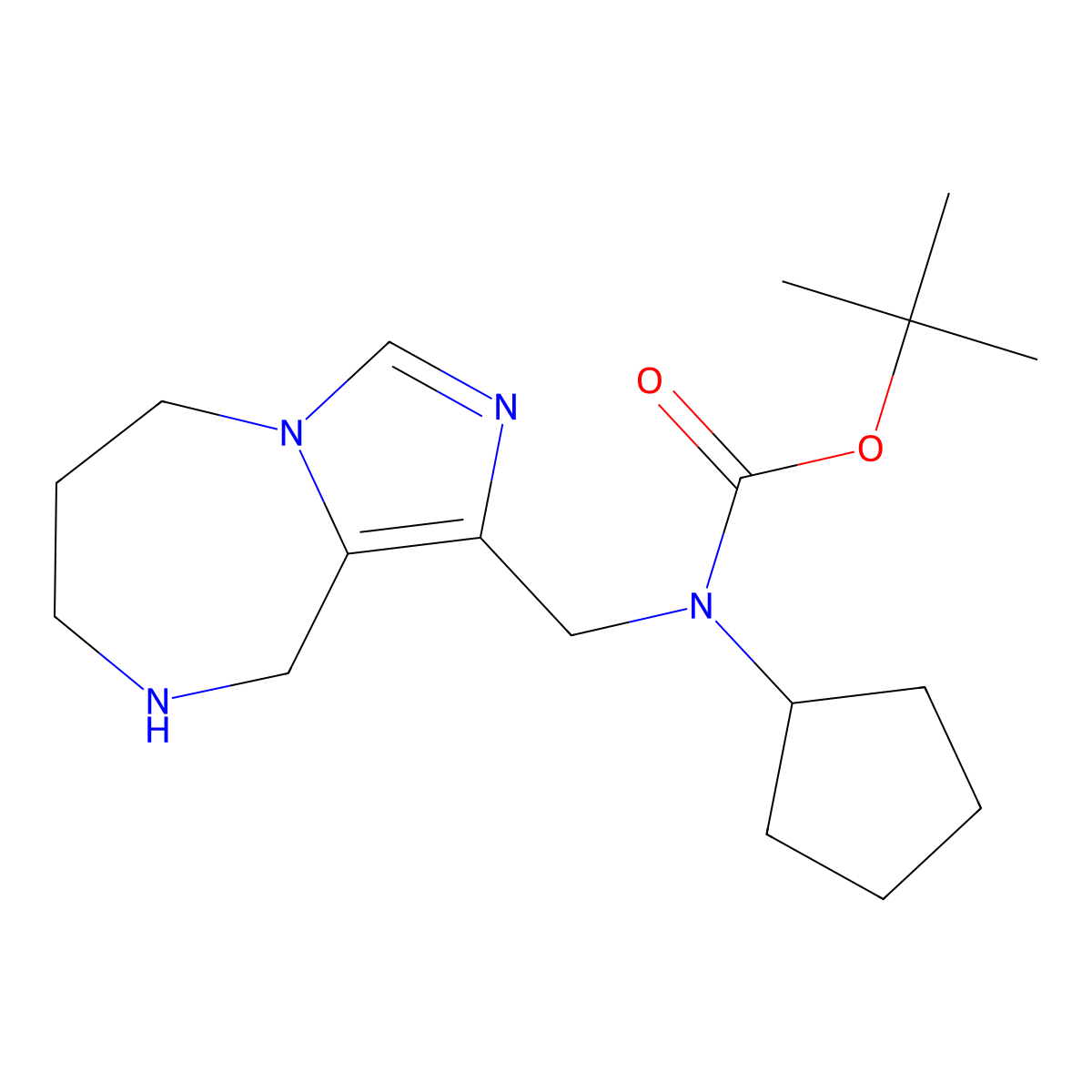 Tert-Butyl Cyclopentyl((6,7,8,9-Tetrahydro-5H-Imidazo[1,5-A][1,4]Diazepin-1-Yl)Methyl)Carbamate molecular structure, CAS 1422063-09-9