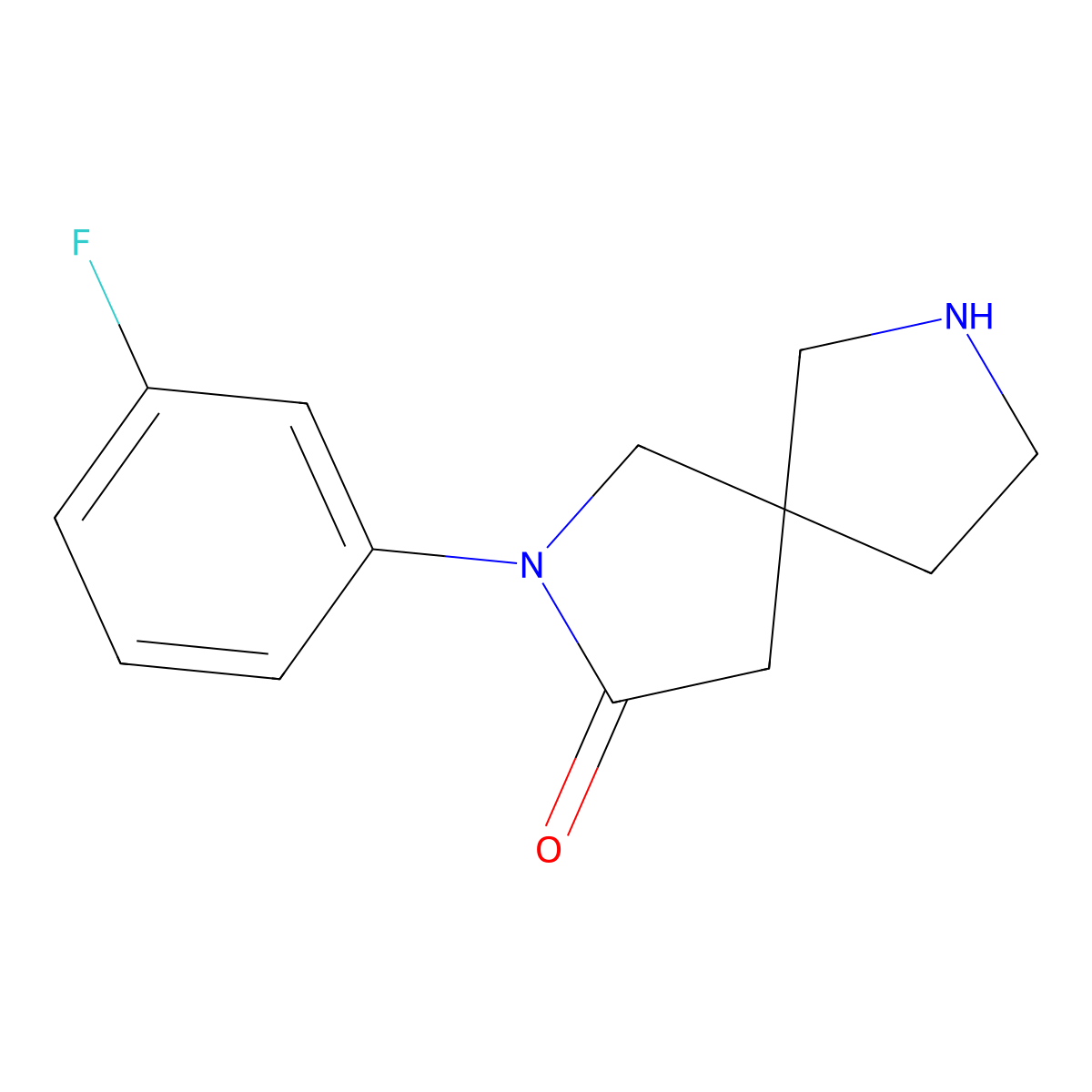 2-(3-Fluorophenyl)-2,7-diazaspiro[4.4]nonan-3-one molecular structure, CAS 1422063-12-4