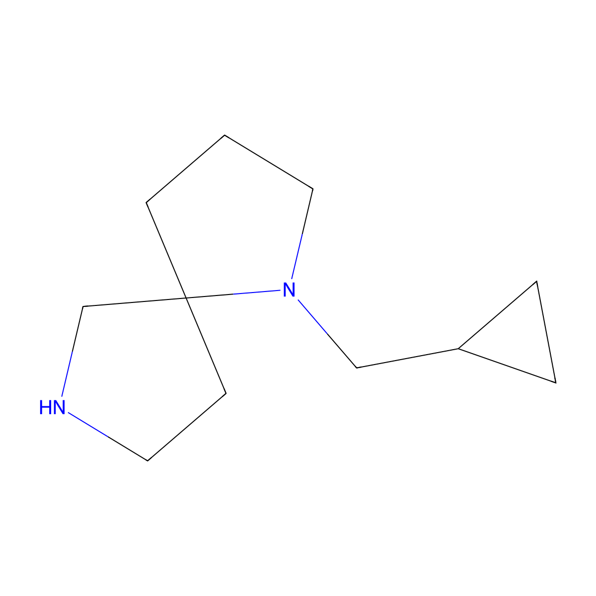 1-(Cyclopropylmethyl)-1,7-diazaspiro[4.4]nonane molecular structure, CAS 1422063-15-7