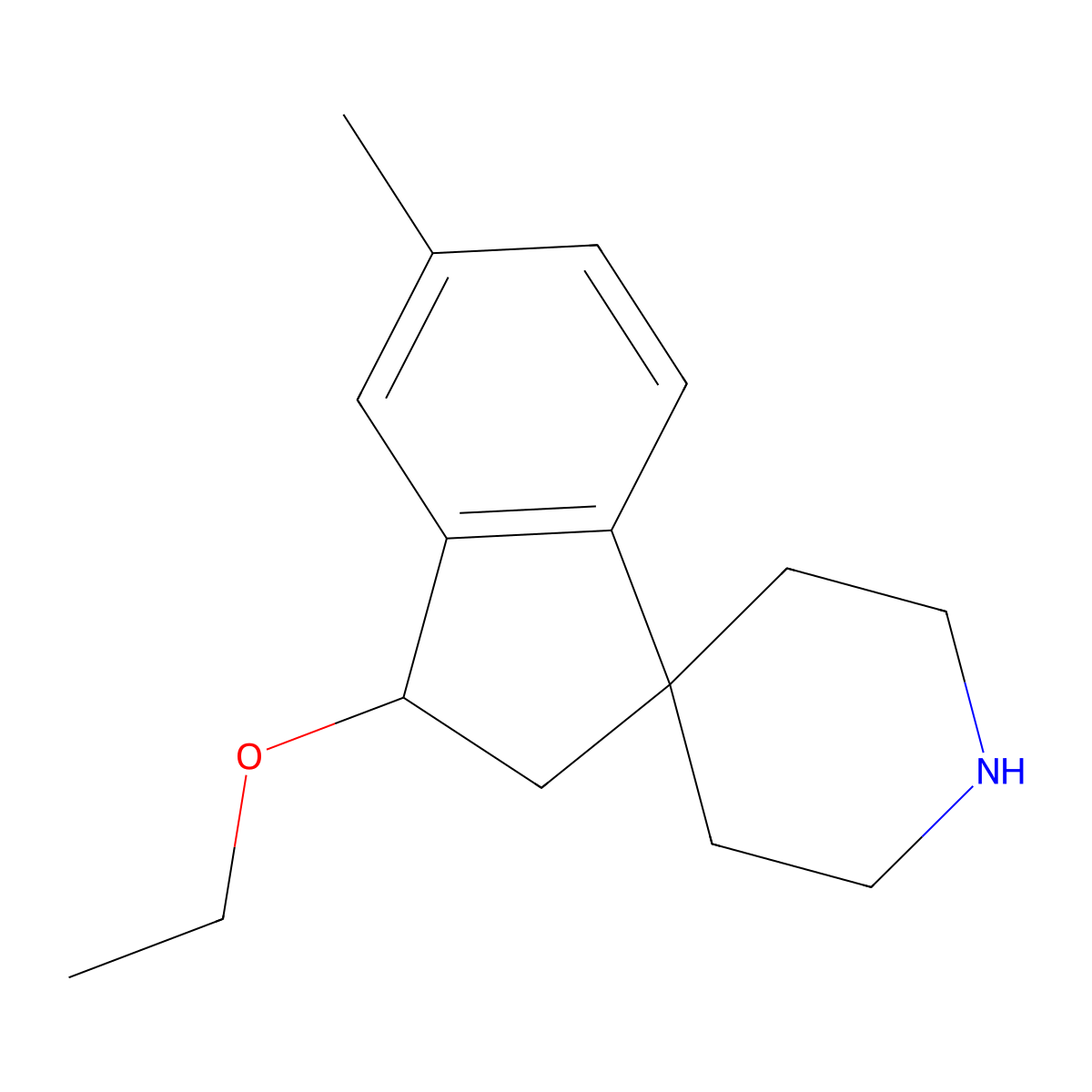 3-Ethoxy-5-methyl-2,3-dihydrospiro[indene-1,4'-piperidine] molecular structure, CAS 1422063-20-4