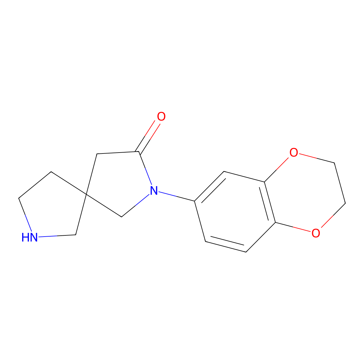 2-(2,3-Dihydrobenzo[b][1,4]dioxin-6-yl)-2,7-diazaspiro[4.4]nonan-3-one molecular structure, CAS 1422063-27-1