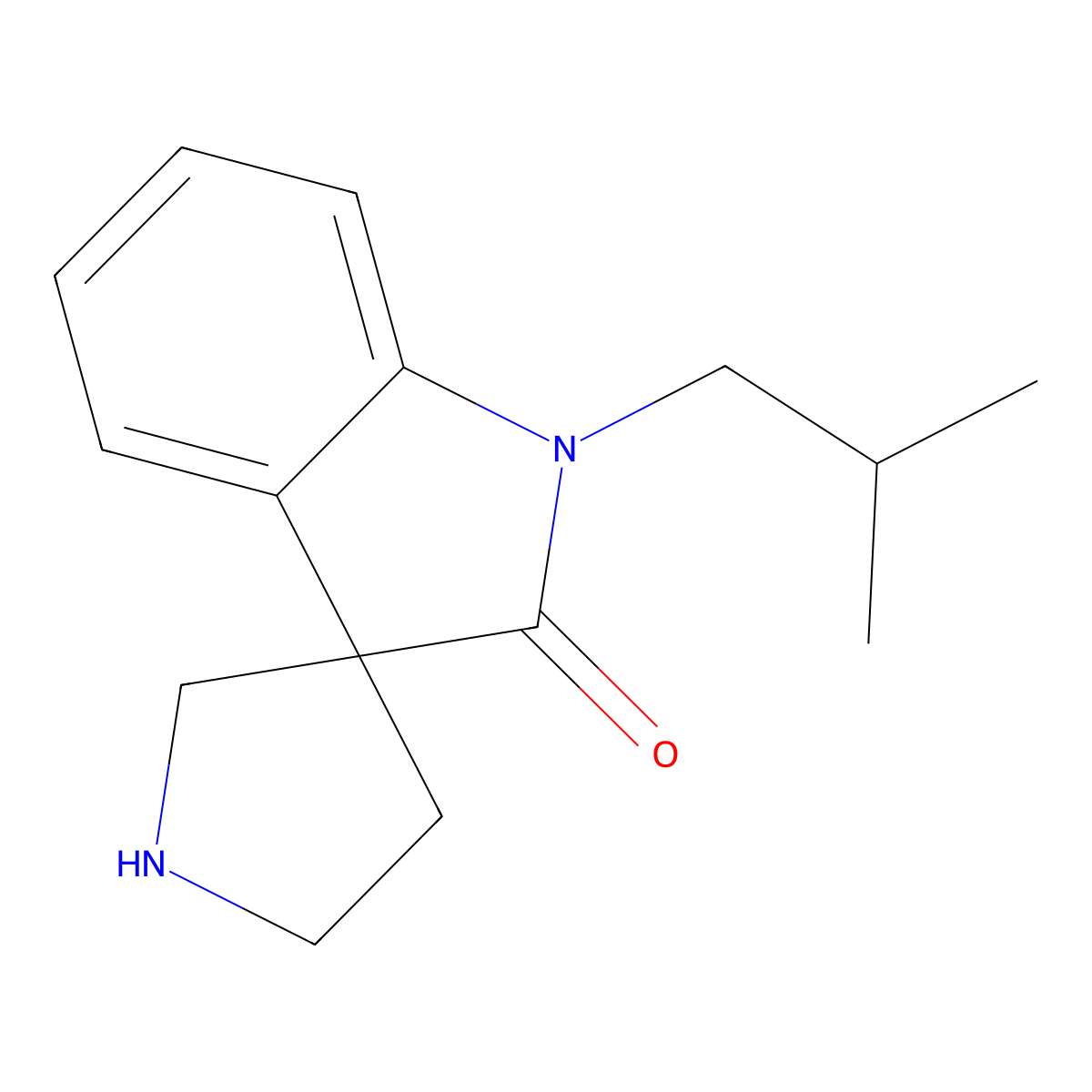 1-Isobutylspiro[indoline-3,3'-pyrrolidin]-2-one molecular structure, CAS 1422063-33-9