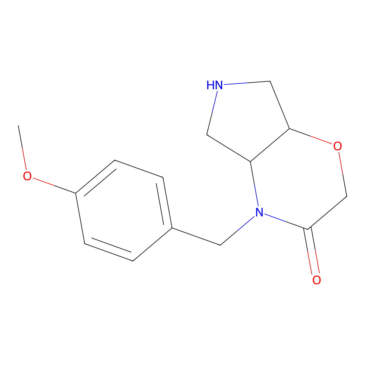 (4Ar,7Ar)-4-(4-Methoxybenzyl)Hexahydropyrrolo[3,4-B][1,4]Oxazin-3(2H)-One molecular structure, CAS 1422063-35-1