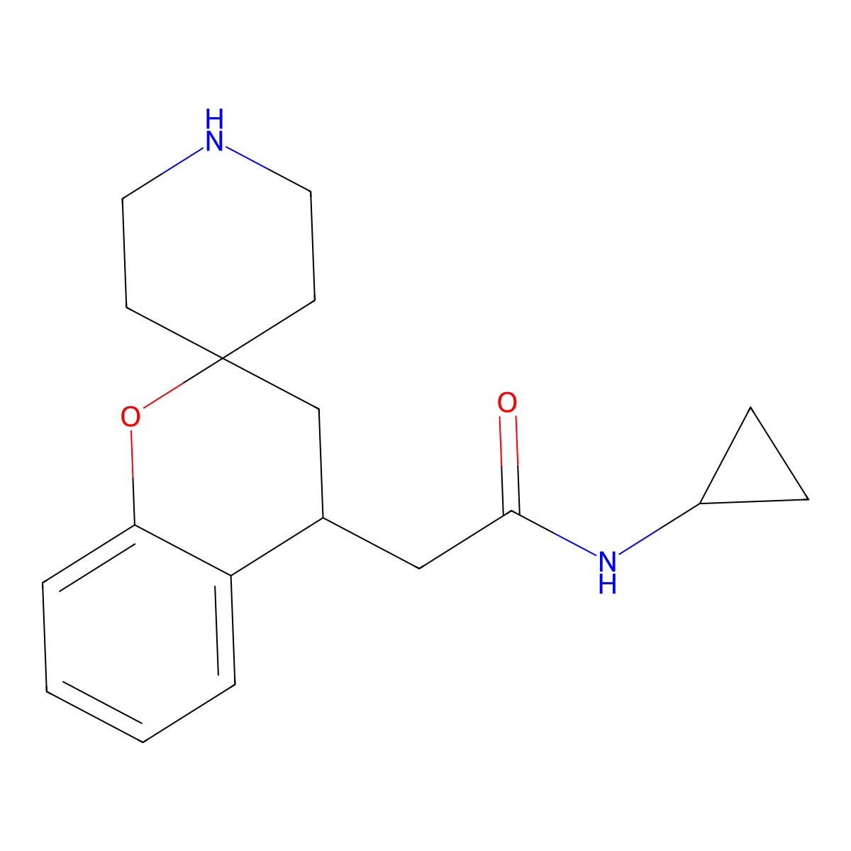 N-Cyclopropyl-2-(spiro[chroman-2,4'-piperidin]-4-yl)acetamide molecular structure, CAS 1422063-37-3