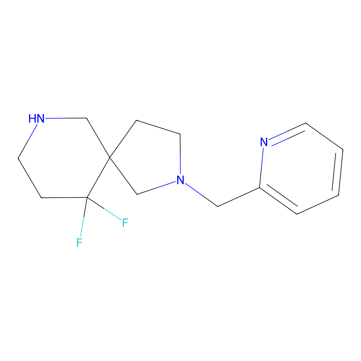 10,10-Difluoro-2-(pyridin-2-ylmethyl)-2,7-diazaspiro[4.5]decane molecular structure, CAS 1422063-44-2