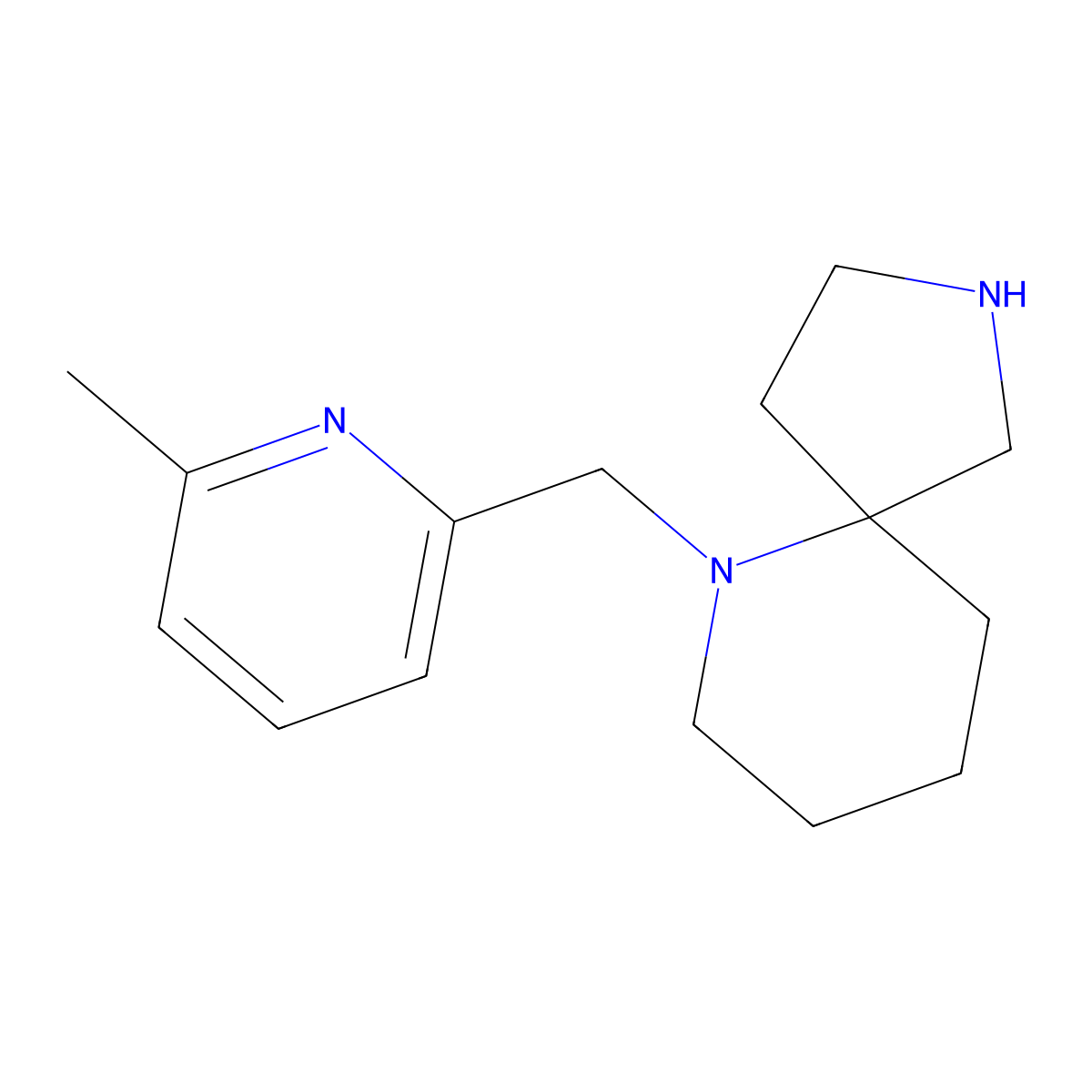 6-((6-Methylpyridin-2-yl)methyl)-2,6-diazaspiro[4.5]decane molecular structure, CAS 1422063-57-7