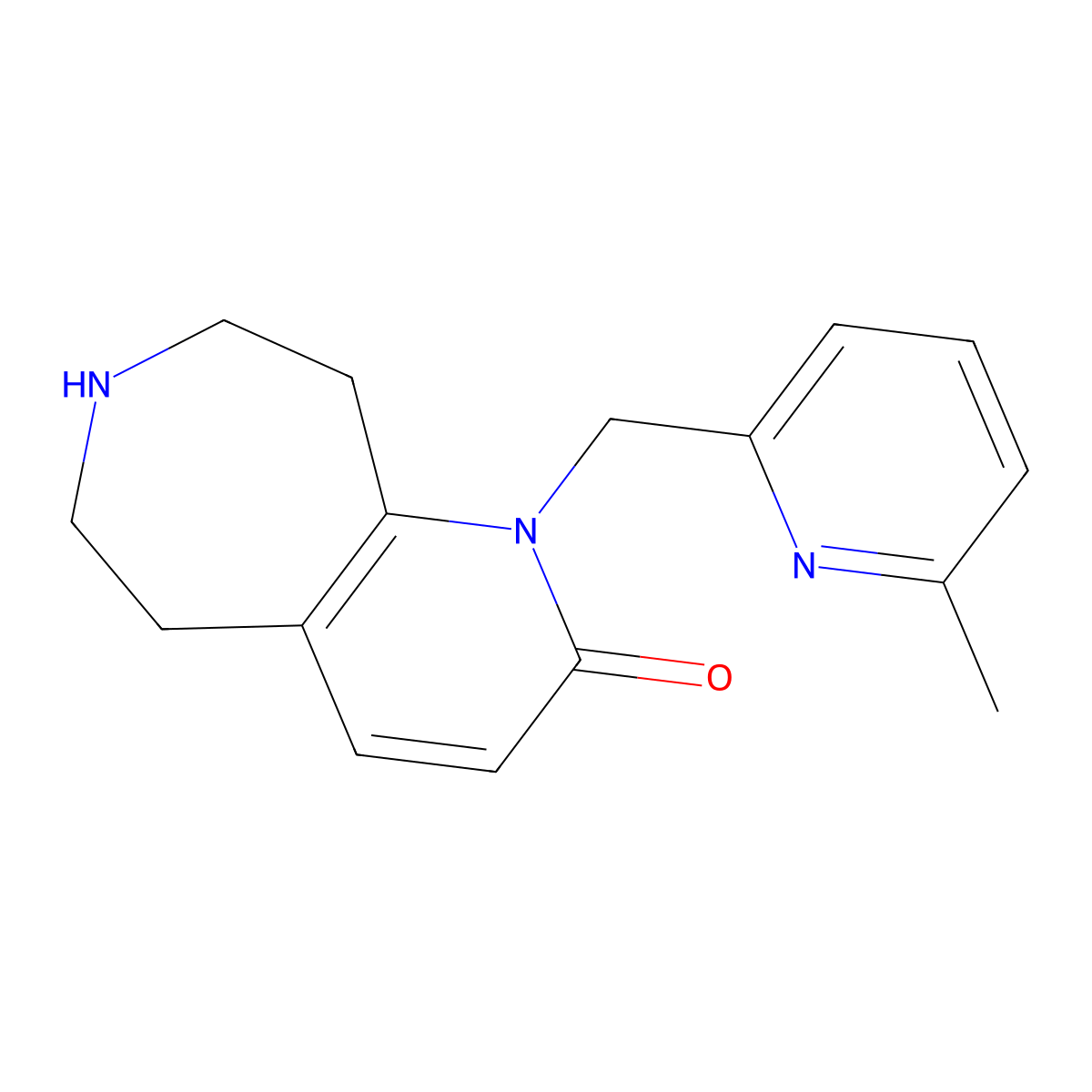 1-[(6-methylpyridin-2-yl)methyl]-6,7,8,9-tetrahydro-5H-pyrido[2,3-d]azepin-2-one molecular structure, CAS 1422063-64-6