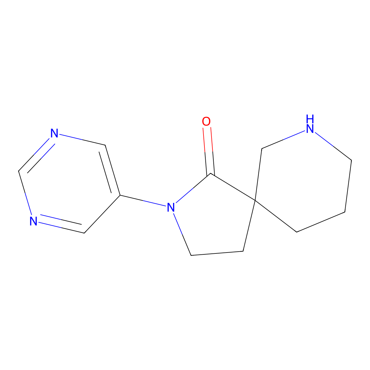 2-(Pyrimidin-5-yl)-2,7-diazaspiro[4.5]decan-1-one molecular structure, CAS 1422063-70-4