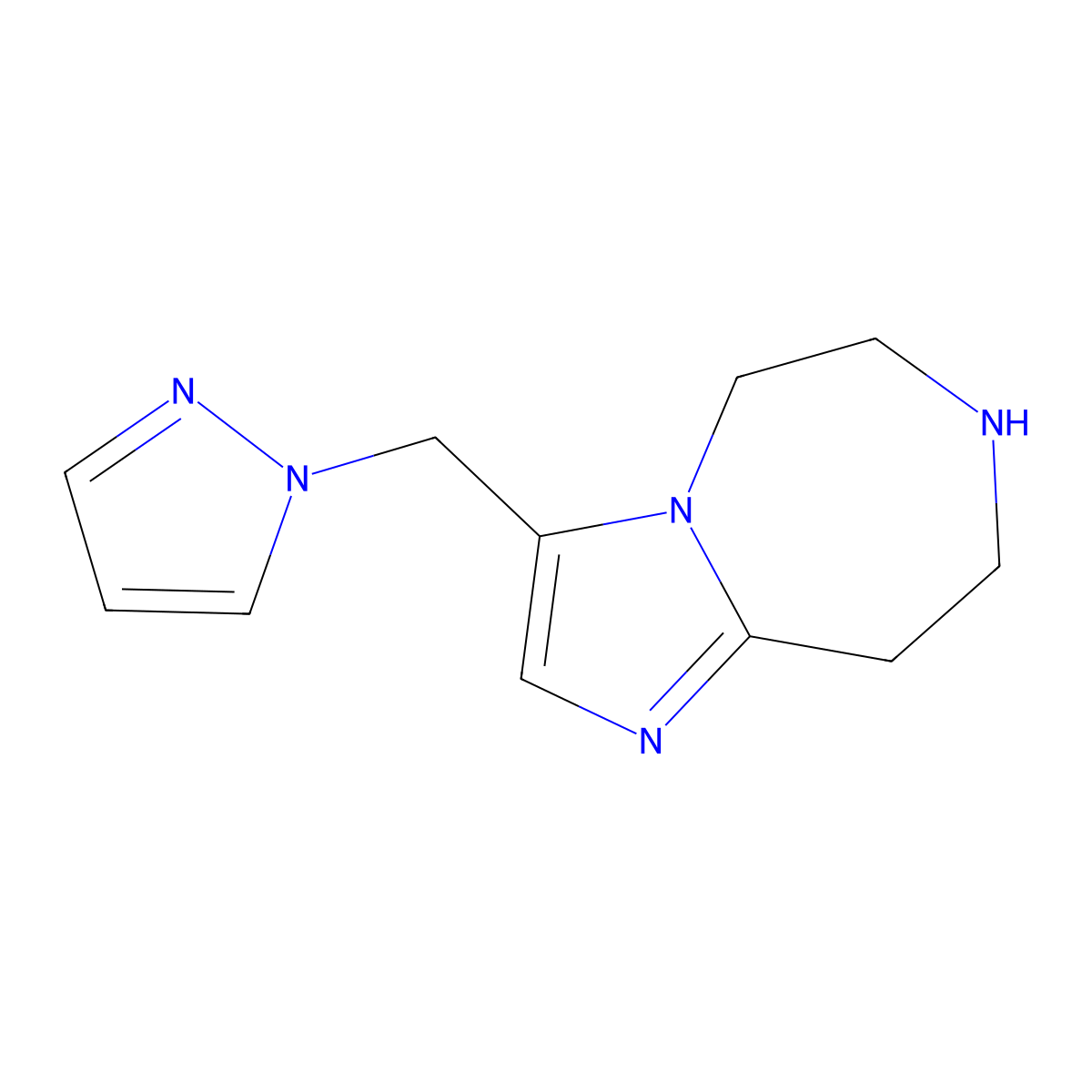 3-((1H-Pyrazol-1-Yl)Methyl)-6,7,8,9-Tetrahydro-5H-Imidazo[1,2-D][1,4]Diazepine molecular structure, CAS 1422063-72-6