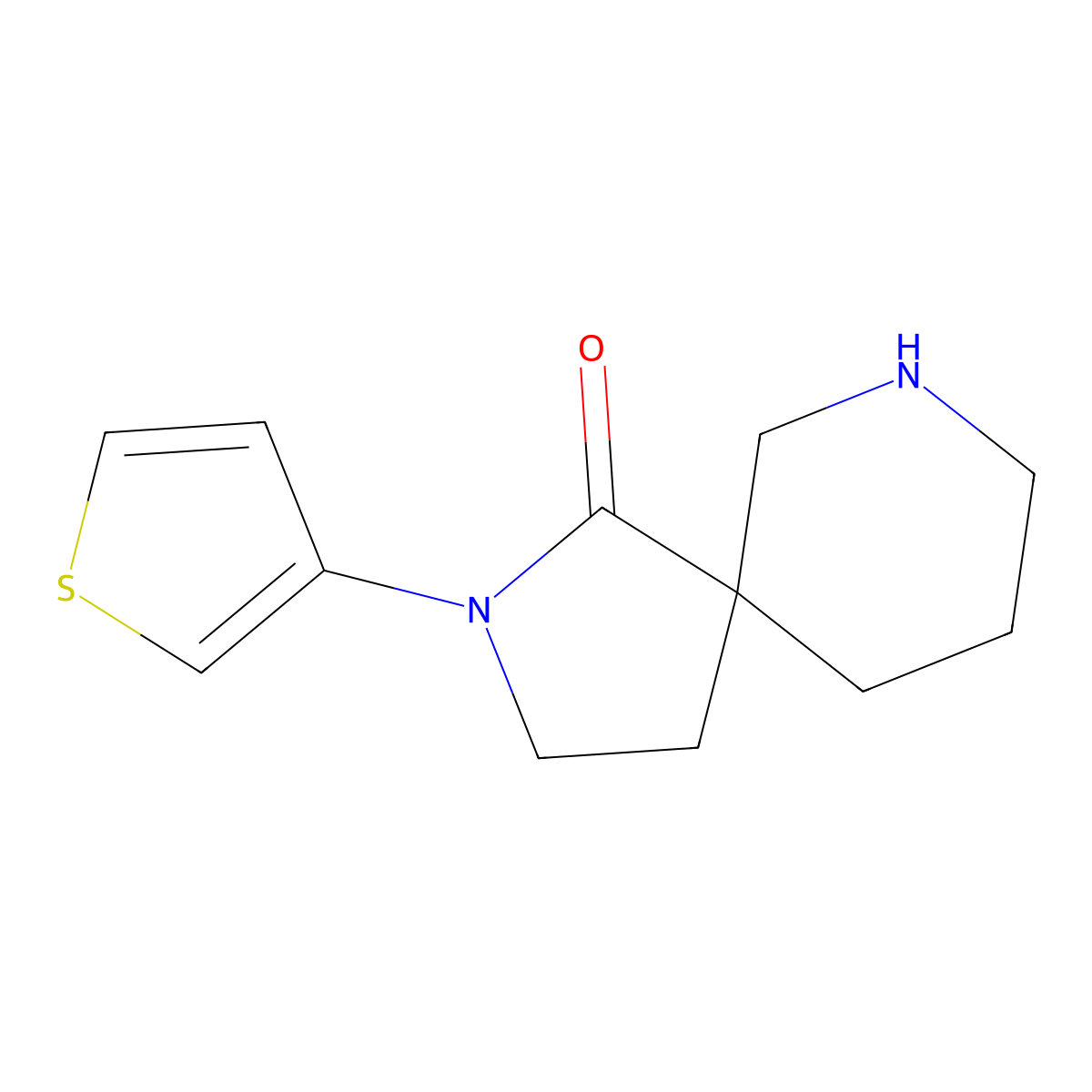 2-(Thiophen-3-yl)-2,7-diazaspiro[4.5]decan-1-one molecular structure, CAS 1422063-75-9