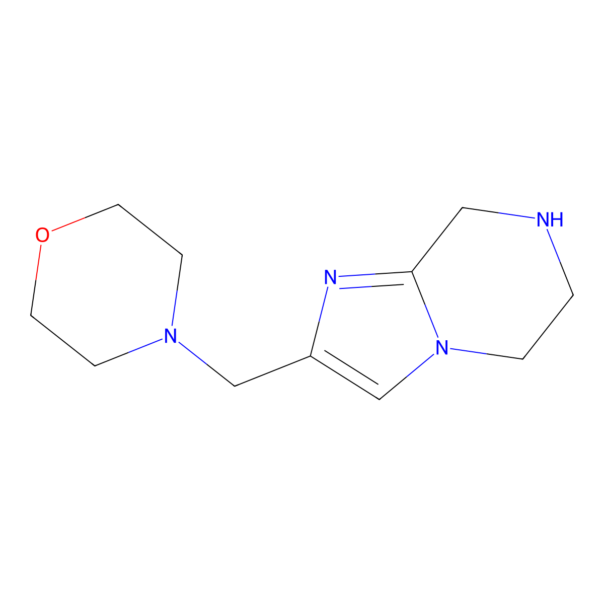 4-((5,6,7,8-Tetrahydroimidazo[1,2-a]pyrazin-2-yl)methyl)morpholine molecular structure, CAS 1422063-82-8